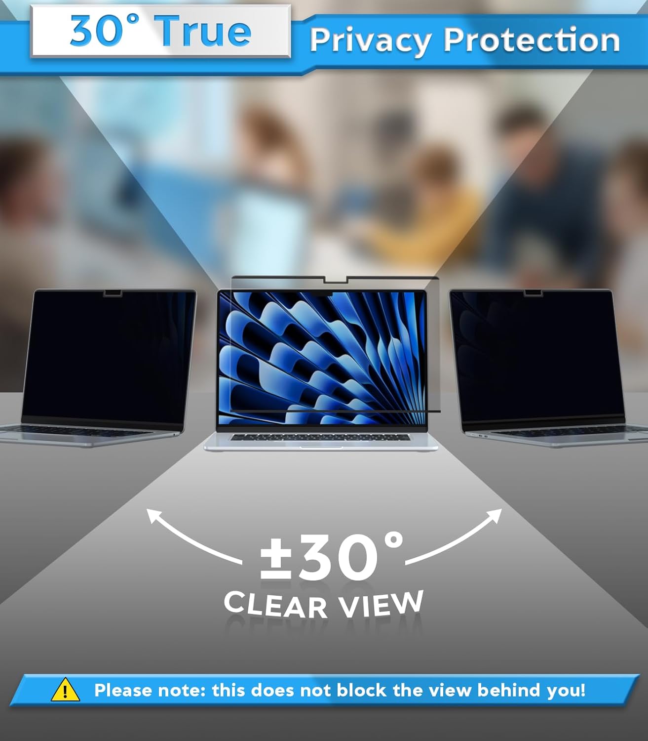 PYS Magnetic Privacy Screen for MacBook Air 15.3 Inch (2025/2024/2023, M4, M3, M2 Chip) - Removable Anti-Glare Protector with Camera Cover Slide, Anti-Blue Light Filter for Mac Air 15.3" Laptop