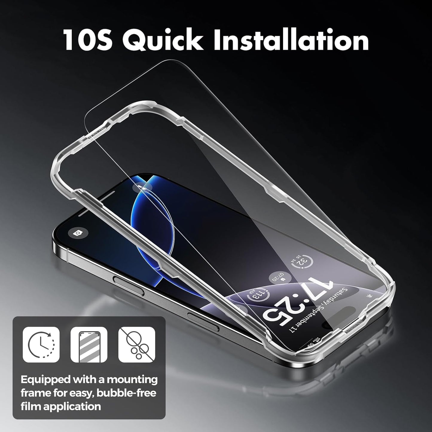 UNBREAKcable 3-Pack Screen Protector for iPhone 16 Pro Max, Double Shatterproof Tempered Glass [Easy Installation Frame] [9H Hardness] [99.99% HD Clear] [Case Friendly] for iPhone 6.9 inch