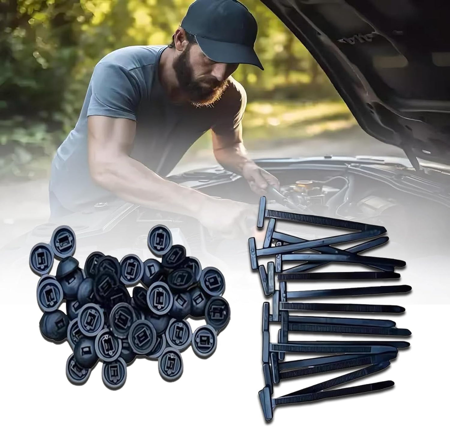 2026 upgraded heavy-duty self-locking nylon cable ties with uv protection for car repair, home, and cable management (50)