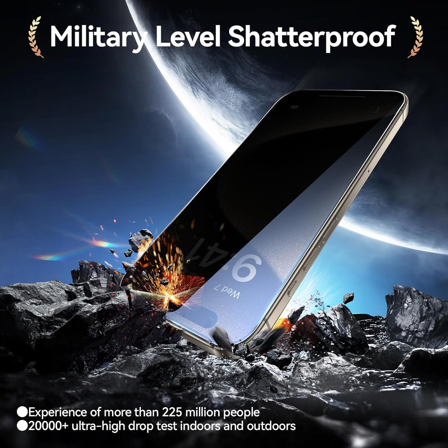 SMARTDEVIL 2+2Pack Privacy Screen Protector for iPhone 15 with Camera Lens Protector,Shatterproof Tempered Glass [True 28°Anti Spy] [9H Hardness] [Automatic Dust-Elimination Install] [Bubble Free]