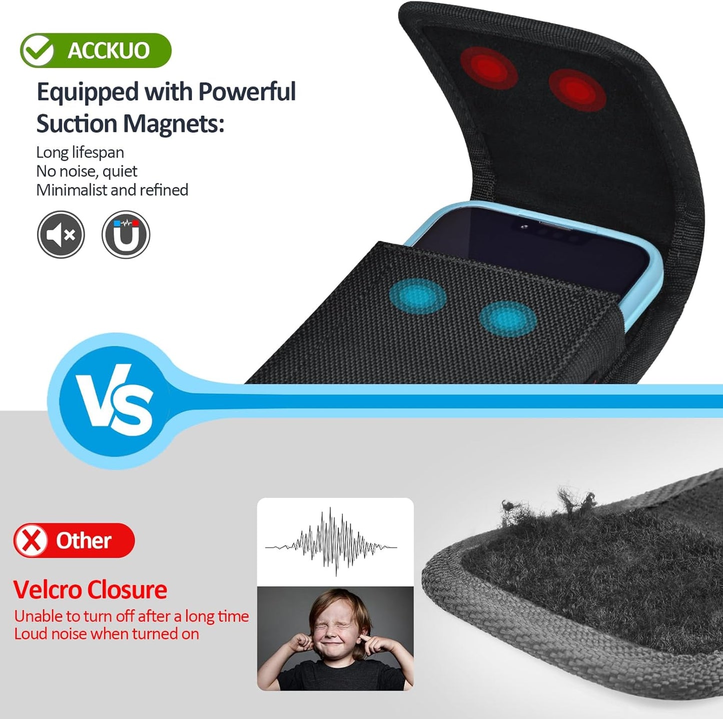 Phone Holster for Belt with Metal Clip and Magnetic Closure Compatible with iPhone 16/15/14/13/12 Pro and Non-Pro, Galaxy S25 S24 S23 S22 for Everyday Protection, M-Black