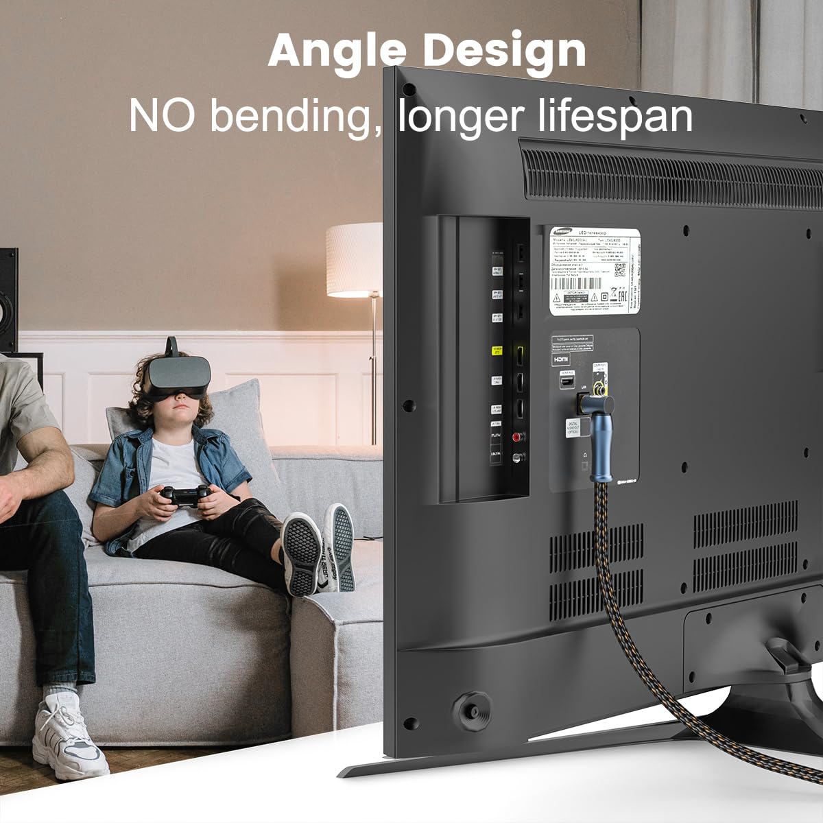 EMK 90 Degree Toslink Optical Cable 24K-Gold Connector 360 Degree Free-Rotating Plug Fiber Optic Cable S/PDIF Toslink Male to Male for Home Theater, Sound Bar, TV, PS4, Xbox (Blue,3.3ft/1m)