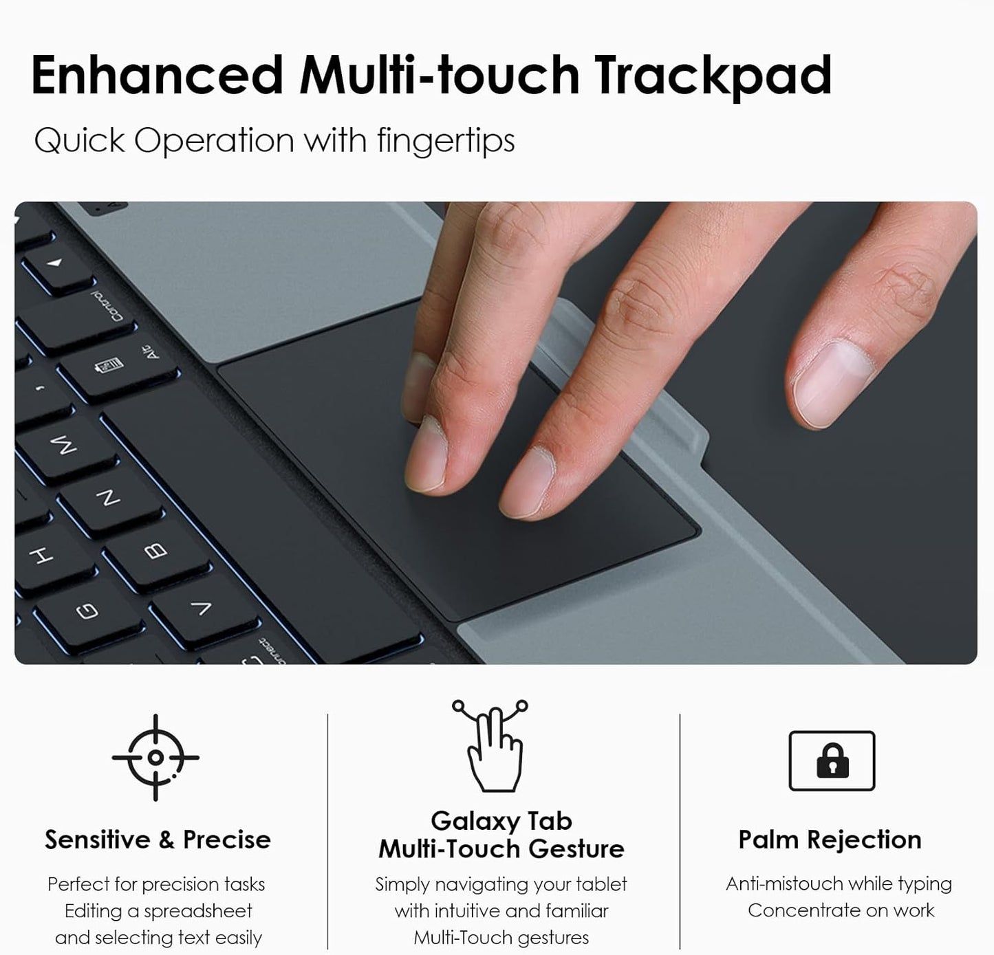 Nillkin for Samsung Galaxy Tab S10 FE 10.9” / S9 11" Case with Detachable Keyboard, 7-Color Backlit, Trackpad, S Pen Holder, Rugged Keyboard Case with Camera Cover for Samsung Tablet S10 FE 5G