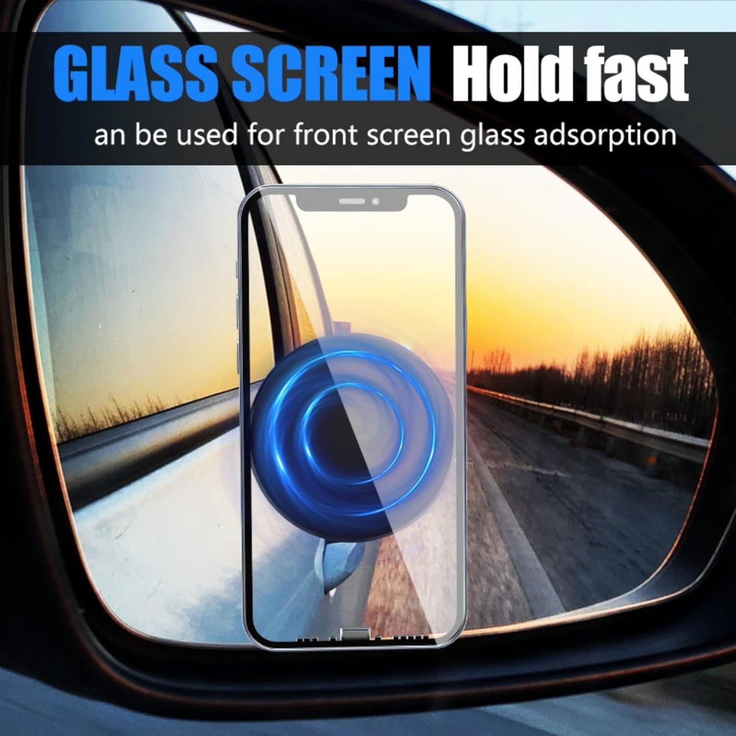 Muuto Suction Cup Phone Mount 360 Rotating Car Magnetic Phone Holder, Suction Phone Mount Windshield Dashboard Universal Suitable for iPhone and All Smartphones (Black)