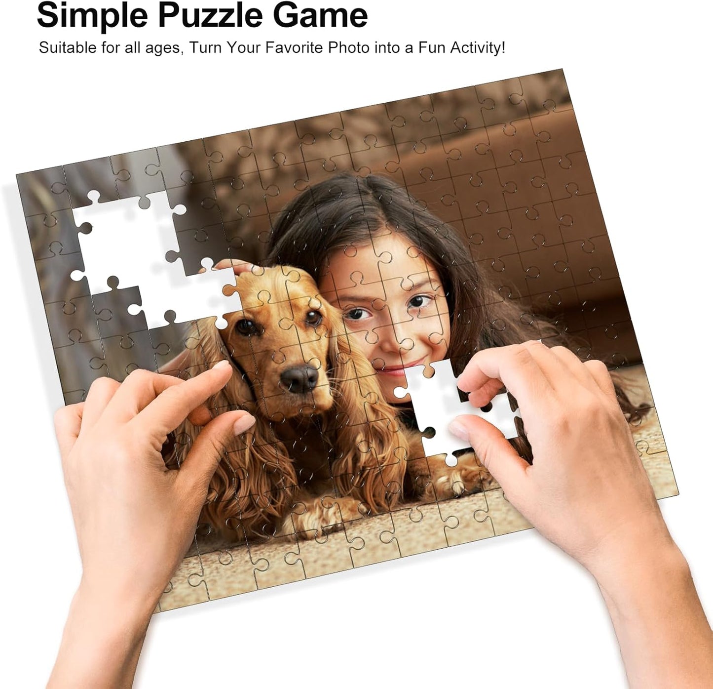 Personalized Photo Puzzles, Custom Jigsaw Puzzle for Adults, Customized Puzzle for Family, Wedding, Pet 500 Pieces, Unique Custom Keepsake Fun and Engaging for All Ages(20.5 * 15In Horizontal)
