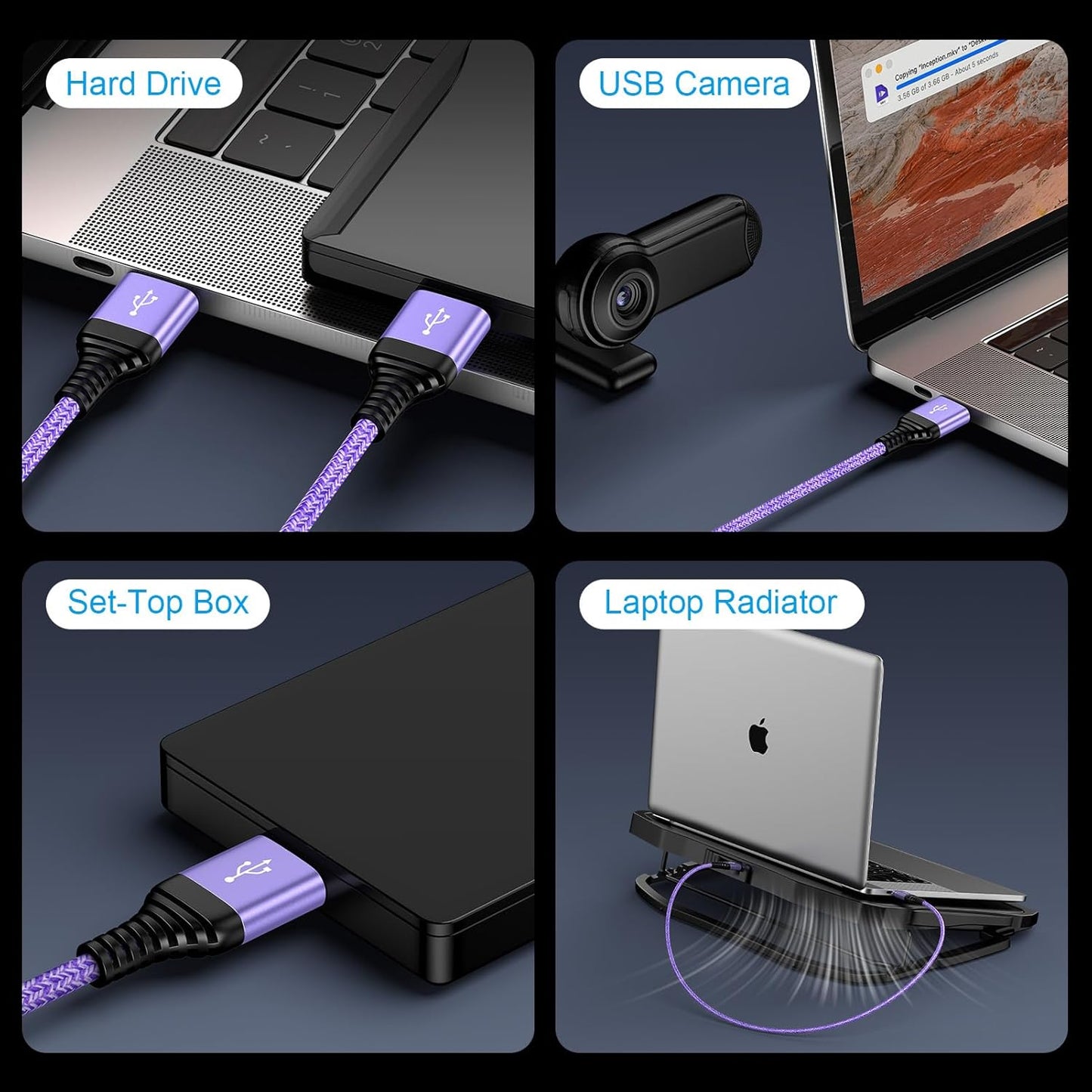 USB to USB Cable, 6FT USB 3.0 Male to Male Type A to Type A Cable Data Transfer USB Cord Double End USB Cable for Hard Drive Enclosures, Laptop Cooler, DVD Player, TV, USB 3.0 Hub, Camera, Set Up Box