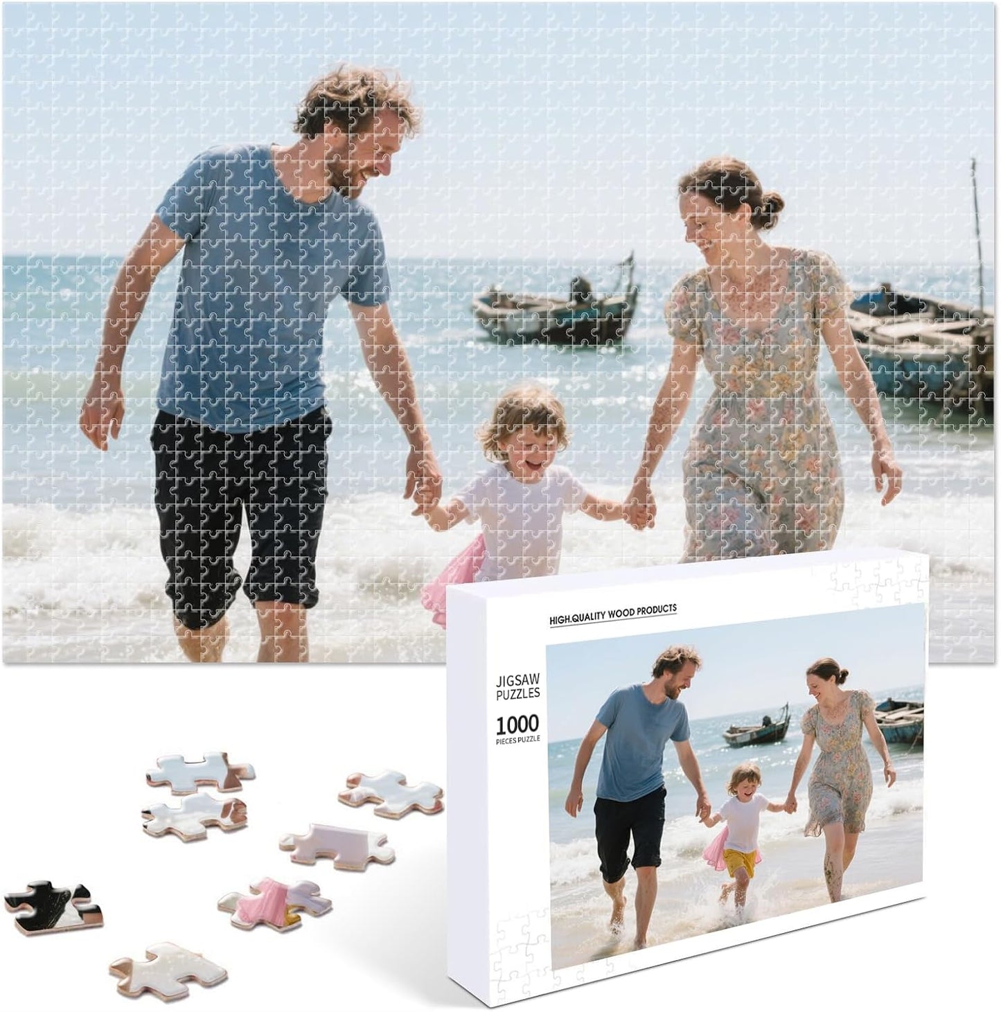 Custom Photo Puzzle – Personalized 1000 Piece Jigsaw Puzzle from Your Photo – Custom Puzzle Gift for Family, Pets, Wedding, Anniversary, Adults, and Couples(1000-horizontal)