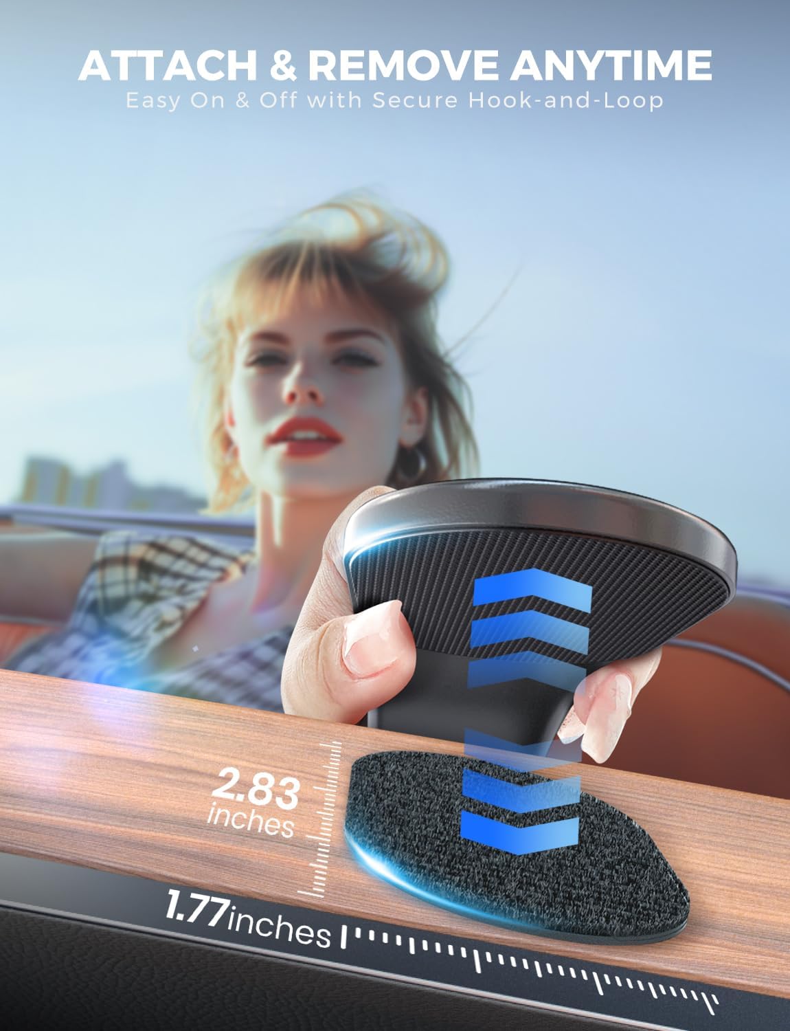 eSamcore for Magsafe Car Mount Charger, Wireless Magnetic Car Phone Holder Detachable 15W Fast Charging for Dashboard with Bendable Aluminum Arm Only Fit iPhone 16 15 14 13 12 Pro Max Mini