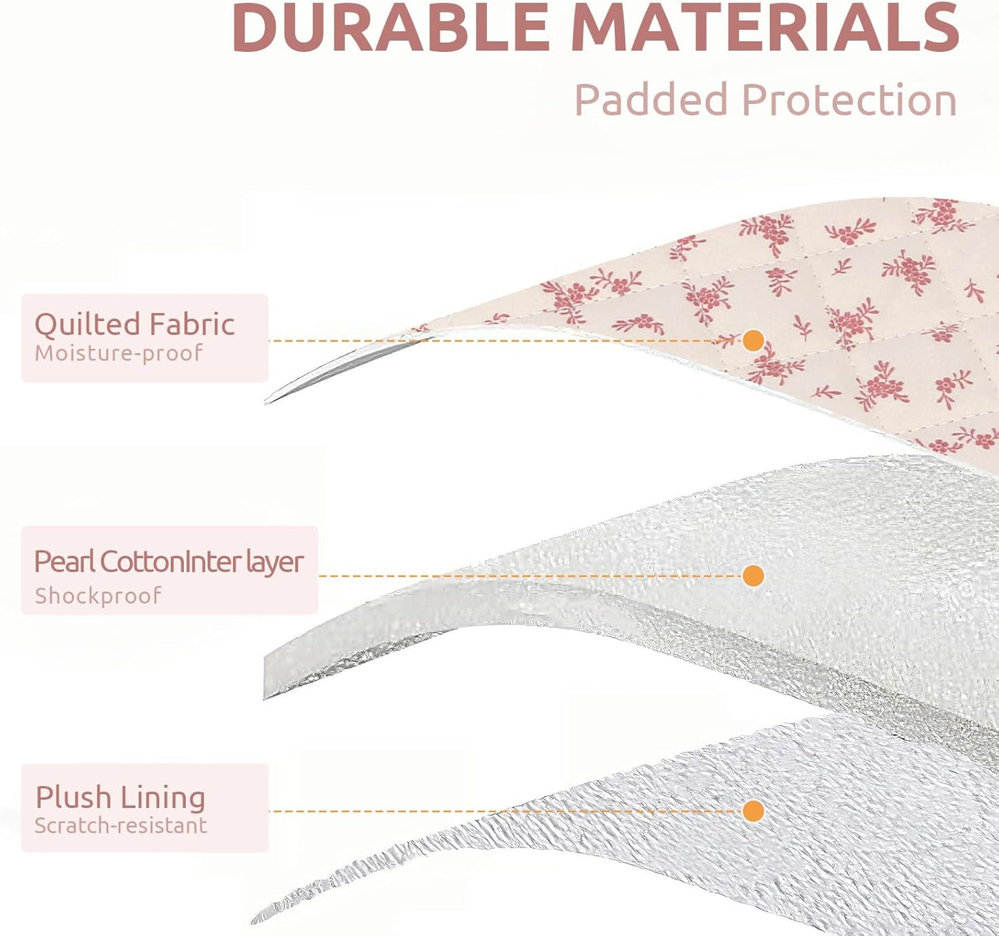 Puffy Laptop Sleeve 13-15.6 Inch Cute Quilted Laptop Protective Case Padded Floral Computer Sleeve for MacBook (A-Pink, 13 Inch)