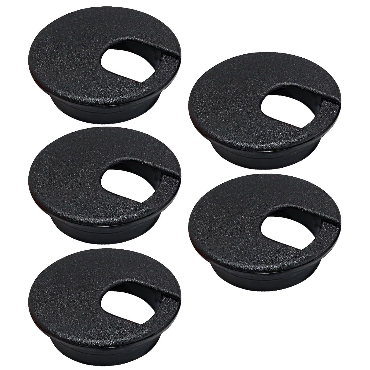 5 Pcs Desk Grommet 1-3/8" / 35 mm, Desk Cord Hole Cover, Cable Grommet ABS Plastic, Desk Hole Grommet for Home & Office Pc, Detachable Cable Cord Organizer-Black