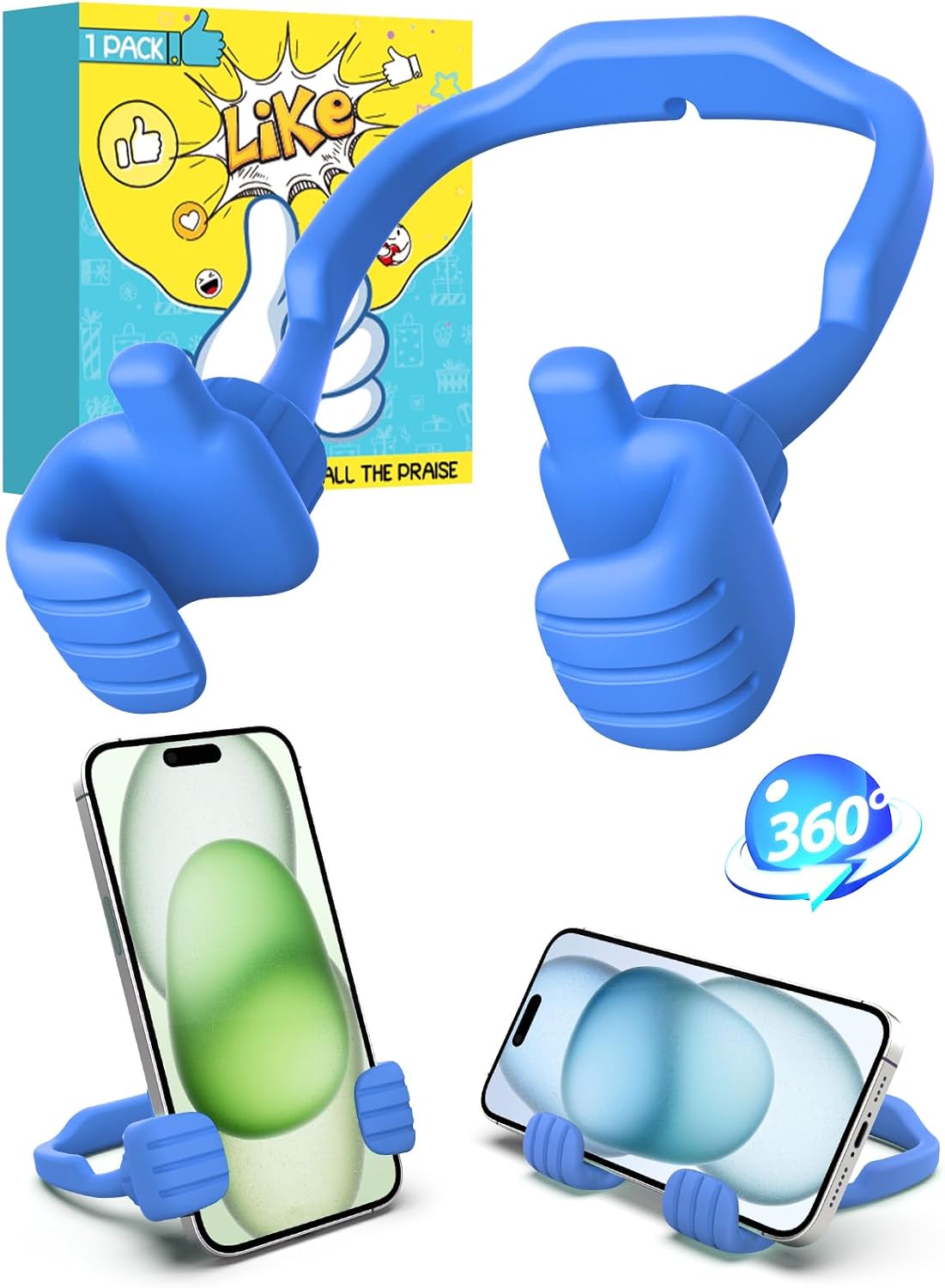 Dad Gifts for Fathers Day from Daughter Son Cell Phone Stand: Upgrade Adjustable Thumbs Up Lazy Phone Holder for Desk Fun Birthday Gifts for Grandma Teens Girls Boys Adults Husband from Wife