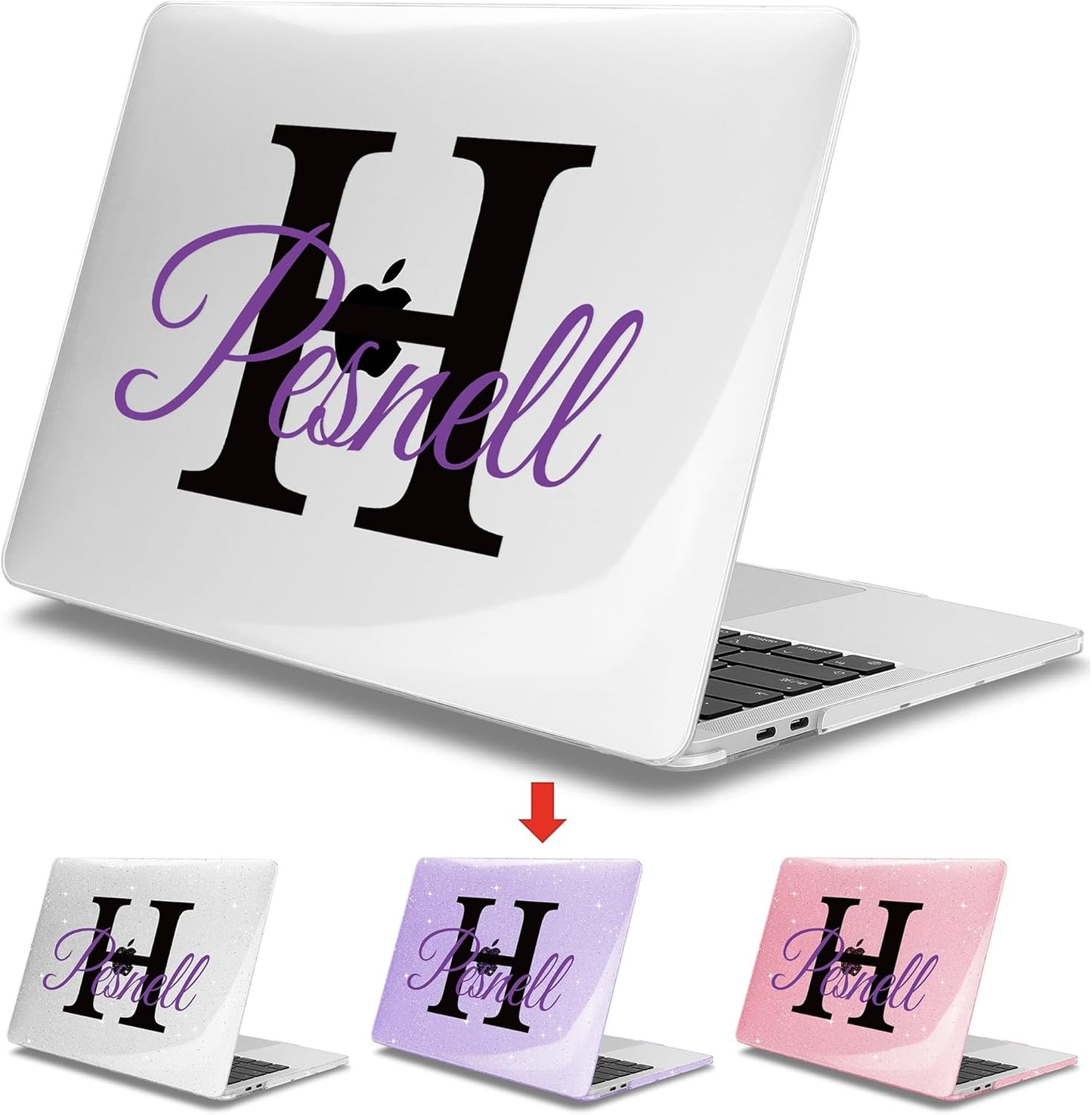 Mektron Customizable Name Case for MacBook Pro 16 Inch A2141 Cover 2019 Release 16" with Liquid Retina Display/Touch ID, DIY Plastic Hard Shell with Keyboard Skin & Screen Protector