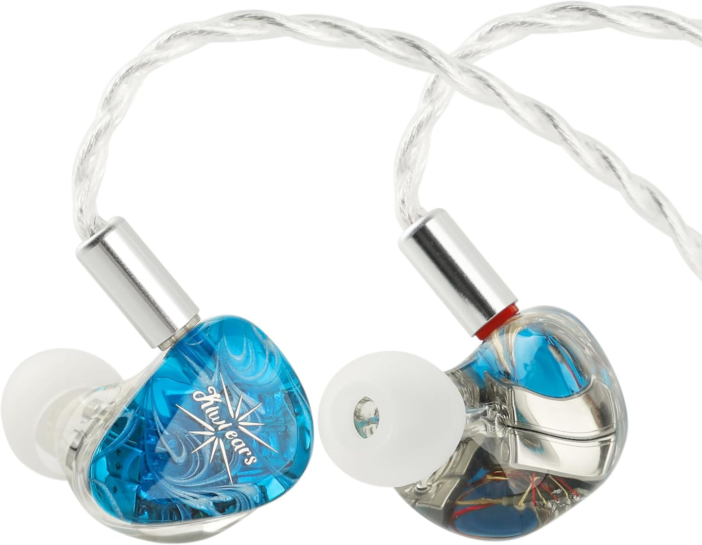 Linsoul Kiwi Ears Orchestra Lite Performance Custom 8BA in-Ear Monitor IEM with Detachable 4-core 7N Oxygen-Free Copper OFC Cable, Handcrafts Faceplate for Audiophile Studio Musician (Blue)