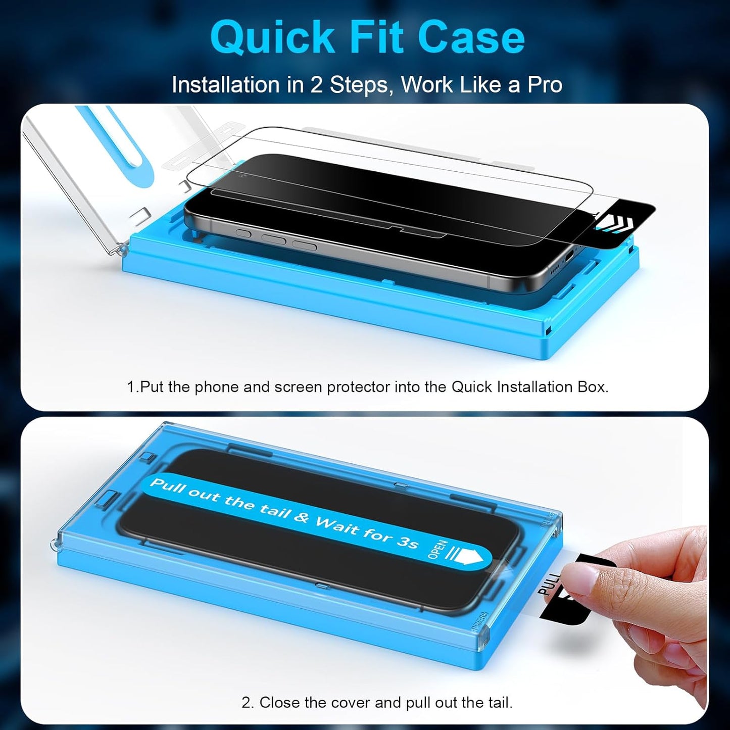 Mothca 2 Pack Matte Glass Screen Protector for iPhone 15 Pro 6.1-inch [Auto Fit Box Dust-Free] Edge to Edge Full Coverage Anti-Glare & Anti-Fingerprint Tempered Glass, Bubble Free, Smooth as Silk