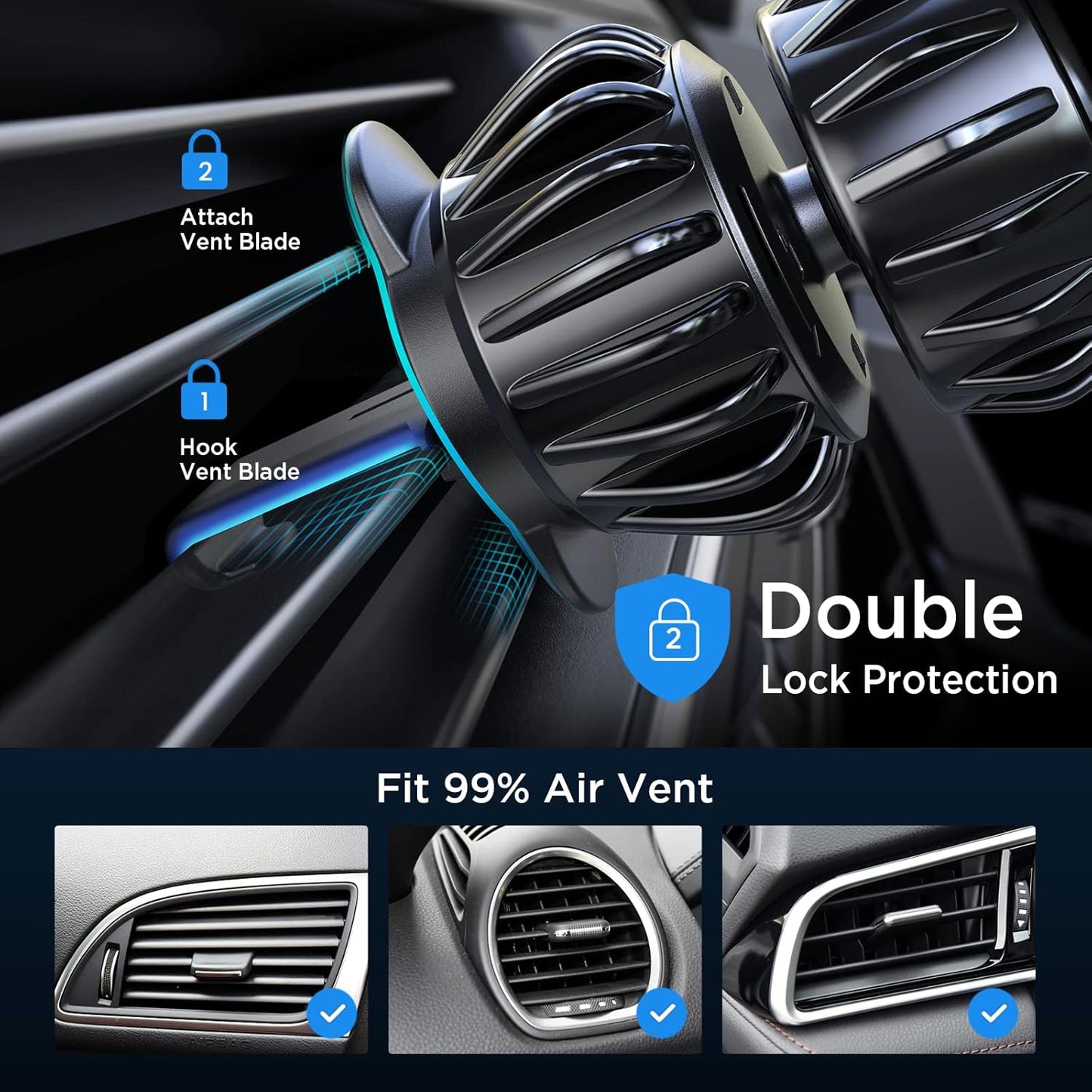 LISEN Magnetic Phone Holder for Car Upgraded Clip Ultra Car Phone Holder 6 Strong Magnets Cell Phone Holder Car Magnetic Case Friendly Phone Car Holder Mount for 4-6.7 inch Smartphones (Red)