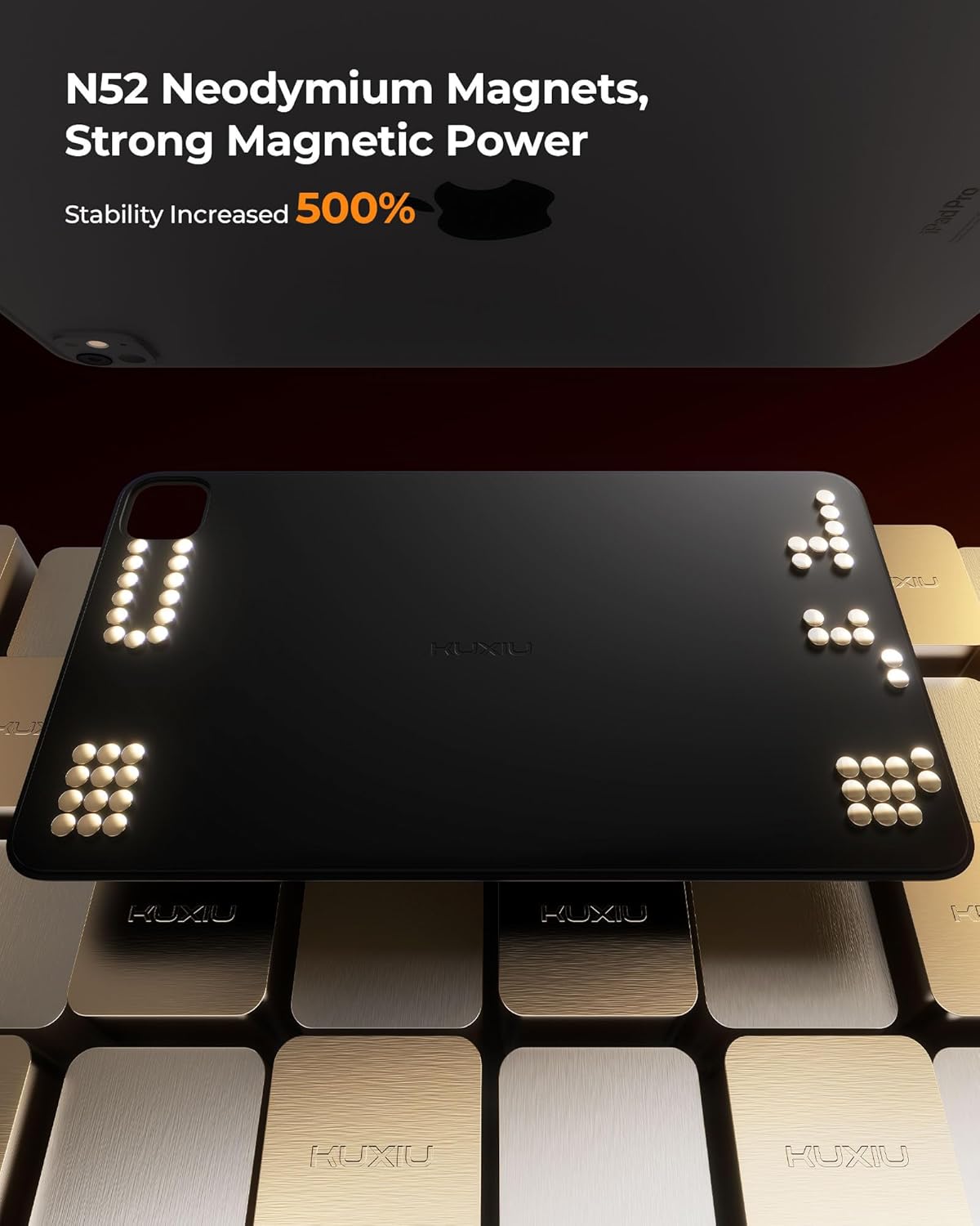 KU XIU Magnetic iPad Holder for Car Headrest,Backseat Tablet Car Mountfor iPad Pro 13" M4 (2024) Only,iPad Car Holder Back Seat Travel Accessories Long Road Trip Essentials for Kids