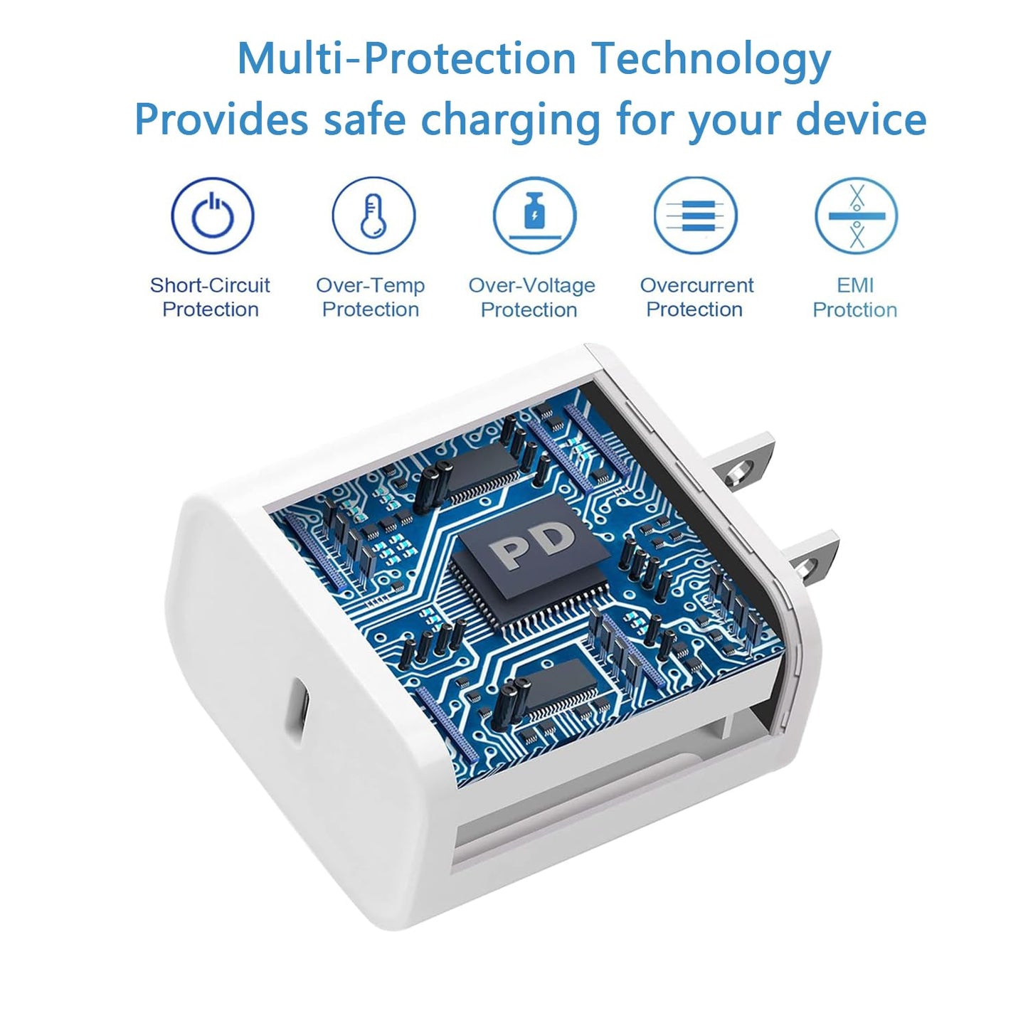 for iPhone Charger Fast Charging, 3Pack USB C Charger Block with USB C to Lightning Cable Cord, Type C Fast Charging Block Compatible with iPhone 14 Pro Max/14 Plus/13/13 Mini/12/11/XS Max/XR/X/8/7/SE