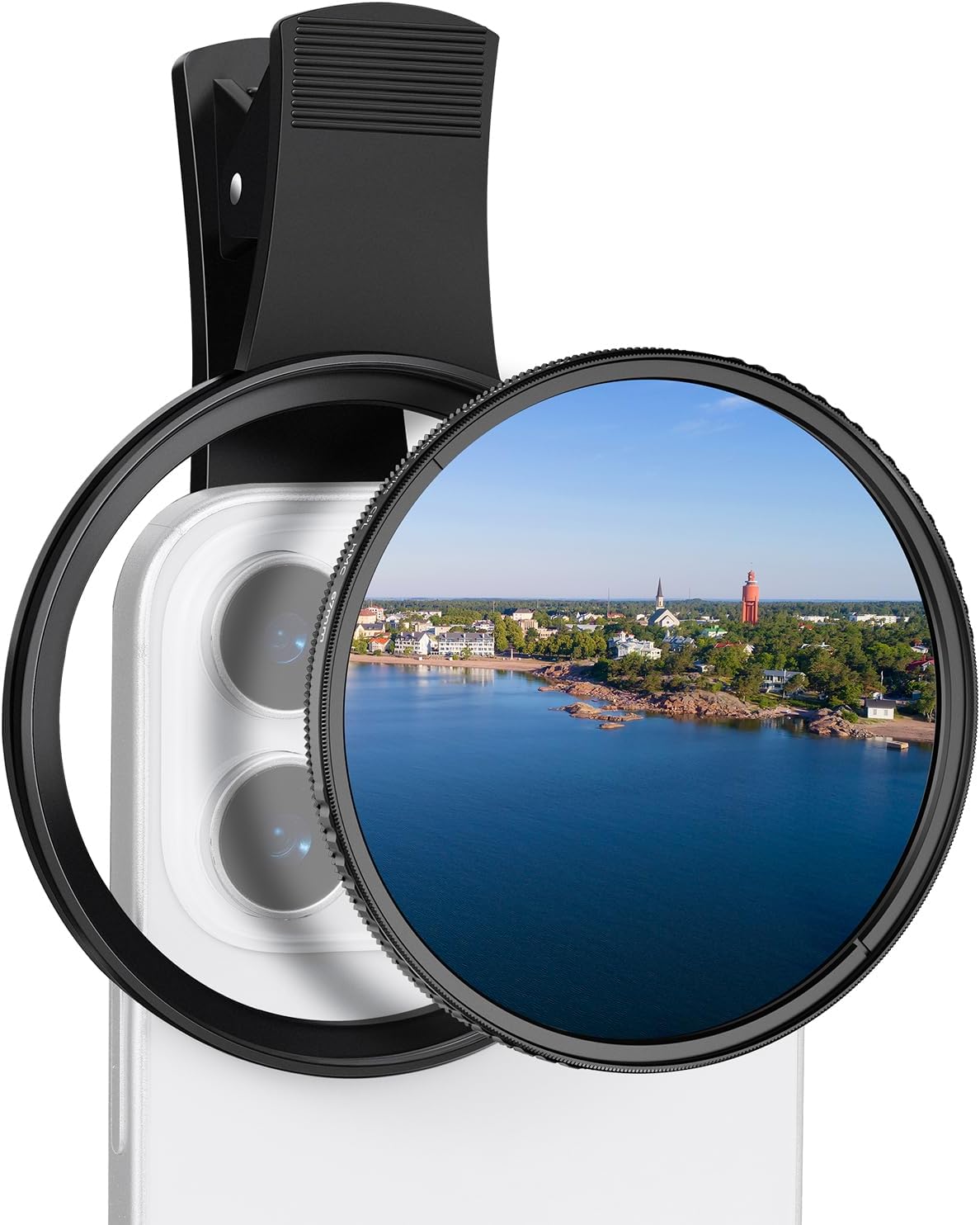K&F Concept 67mm Clip-on CPL Phone Camera Lens Filter Kit, Circular Polarizer Polarizing Filter Compatible with iPhone 16 15 14 13 12 11