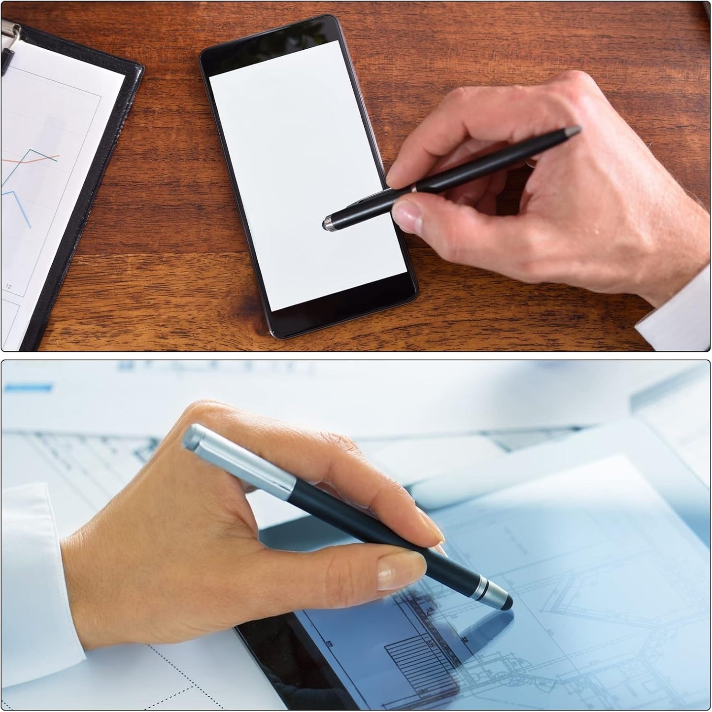 MECCANIXITY 12pcs 6mm Stylus Pen Fine Tips Conductive Fiber Capacitive Touch Screen Pens Tip Universal Replacement