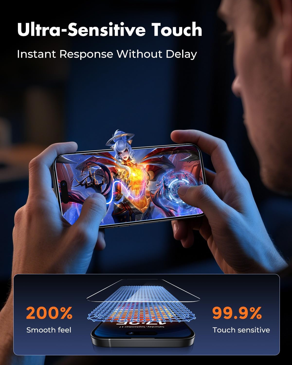 UNBREAKcable 2-Pack Screen Protector for iPhone 15/16, Double Shatterproof Tempered Glass [Easy Installation Frame] [9H Hardness] [99.99% HD Clear] [Case Friendly] for iPhone 6.1 inch