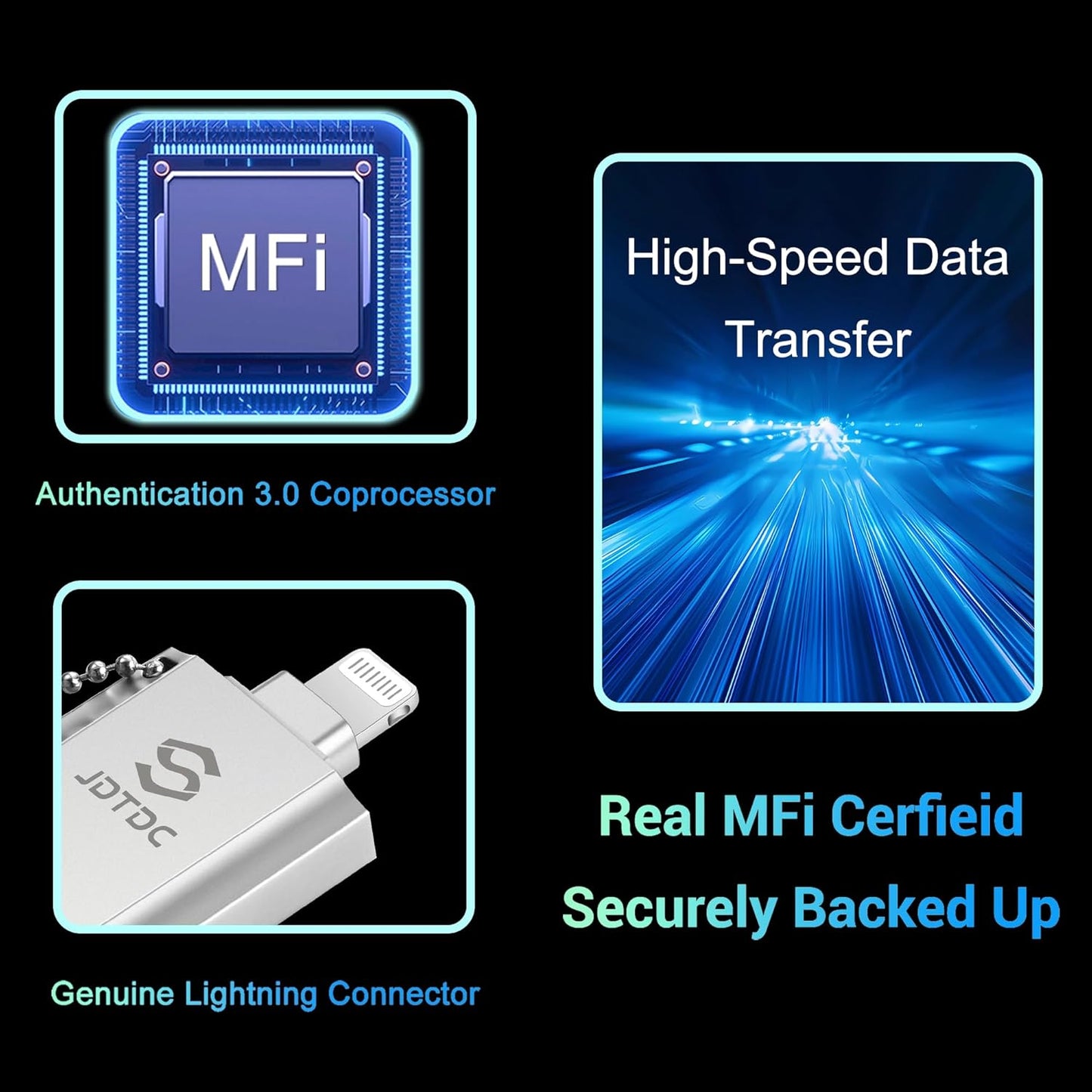 JSL JDTDC MFi Certified 512GB Photo Stick for iPhone USB C Flash Drive External Storage for iPhone 16/15/14, iPad, Android Memory Expansion, Phone-Picture-Saver Portable Thumb Drive for Photos Videos