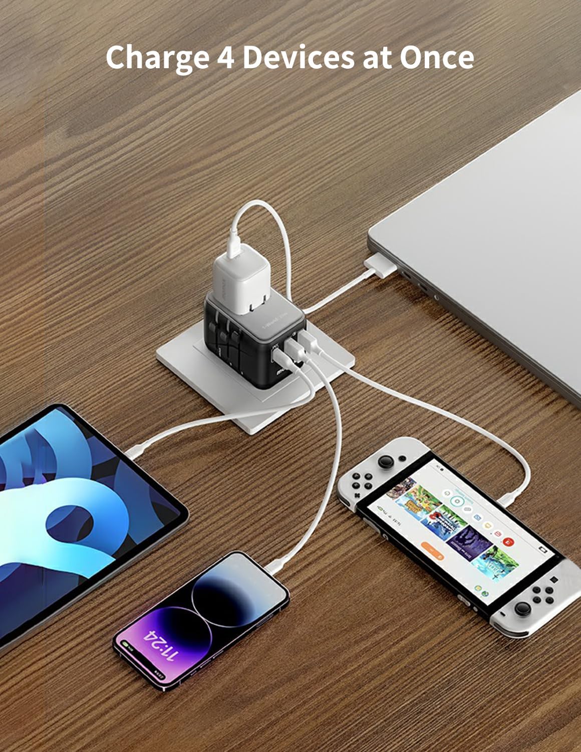 MOMAX Universal Travel Adapter, 20W+18W International Plug Adapter with 2 USB-A Quick Charging & 1 USB C PD Fast Charging,1 AC, All-in-one Wall Charger for USA EU UK AUS JP (Type C/A/G/I)