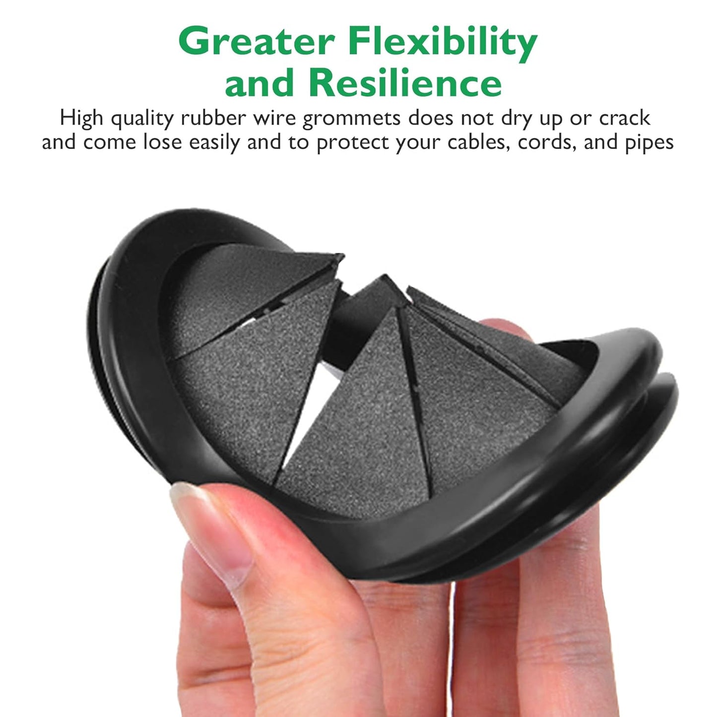 Rubber Grommets for Wiring, 5/8 Inch Drill Hole, 9/16 Inch ID, Firewall Grommets Automotive Cable Cords Hoses Protection, Double-Sided Rubber Plugs for Round Holes, 30 Pcs, 14x16 mm