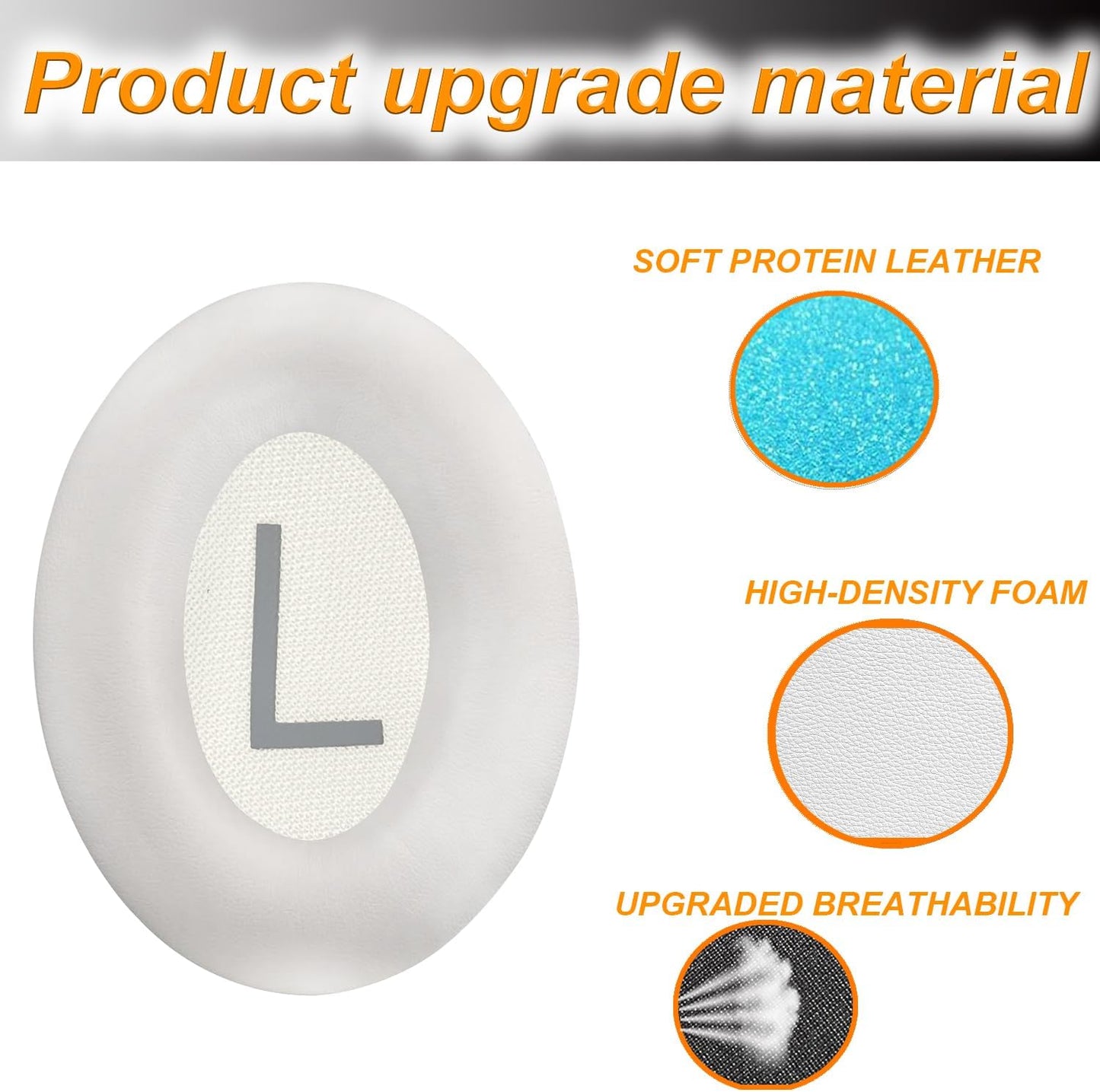 Replacement Ear Pads for Bose QuietComfort 45 (QC45) Headphones, Ear Pads Cushions with QCSE (QC SE)/New QC Wireless High-Density Noise Isolation Foam, Made Soft Protein Rubber Leather