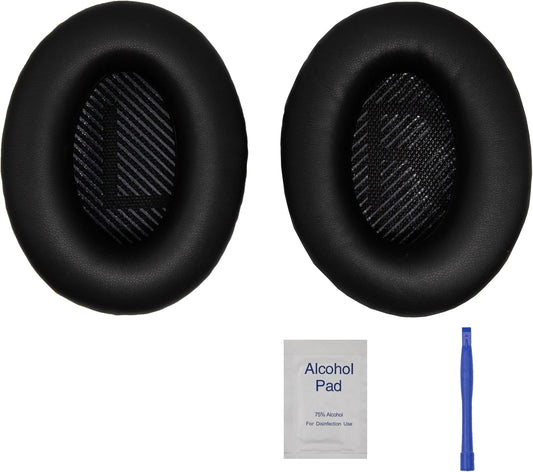 Replacement Ear Pads - Compatible with QuietComfort 35 & QC35 ii Headphones,Softer Leather, Premium Noise Cancelling Earpads, Durable & Comfortable Ear Cushions (QC 35-Black&Black)