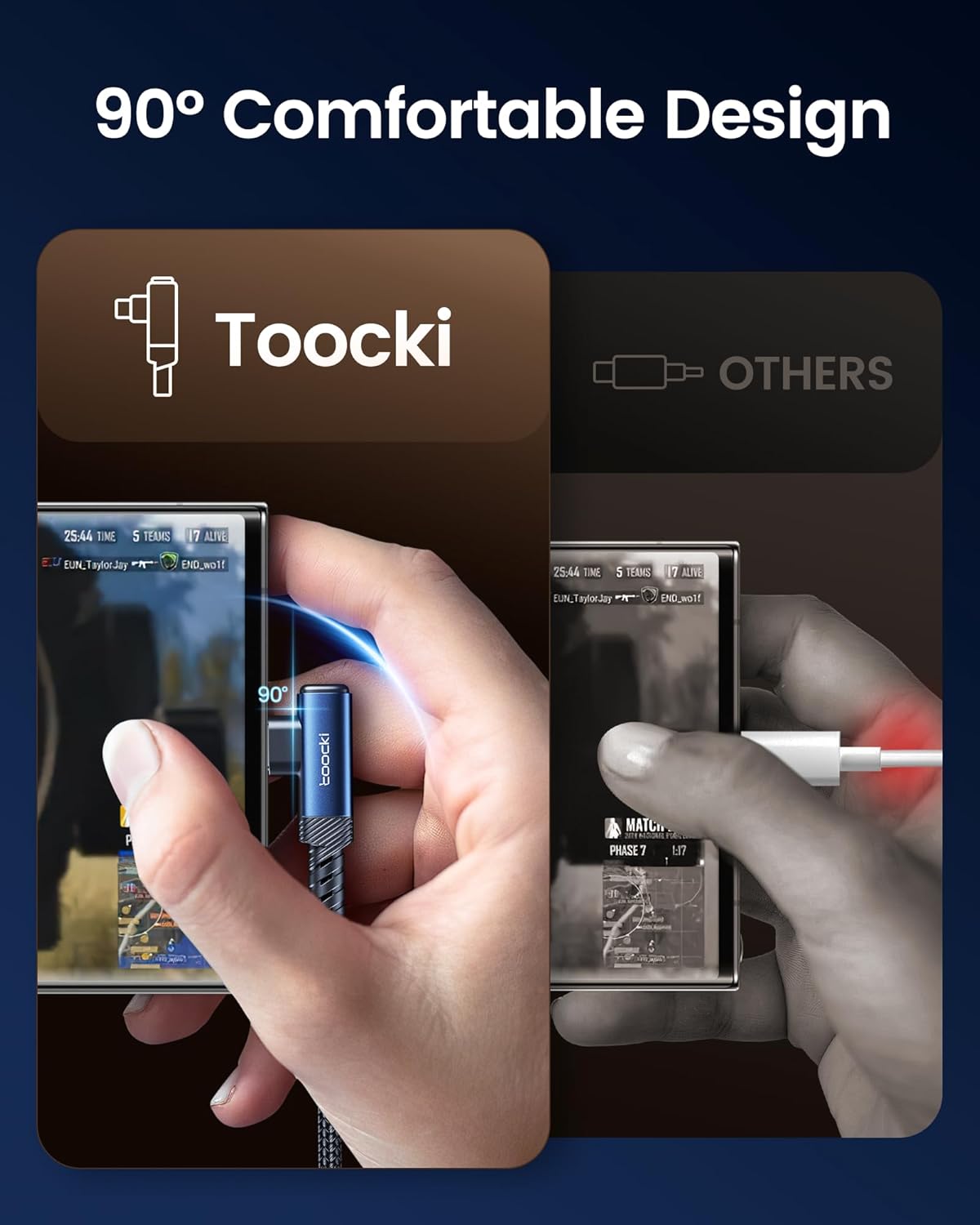 USB to USB C Cable [10ft, 2Pack ] USB A to Type C Right Angle Charger Cord 90 Degree Braided Fast Charging for iPhone 16/15/15 Plus/15 Pro/15 Pro Max/Samsung Galaxy S10 S10+, A15 A25, LG V30, Switch