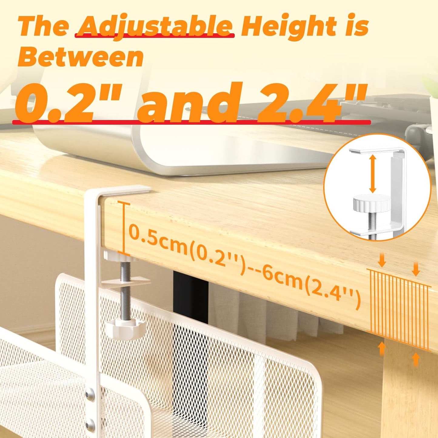 Under Desk Cable Management Tray, Wire Management Desk Cable Organizer Cable Management Box, Cord Organizer Storage for Office