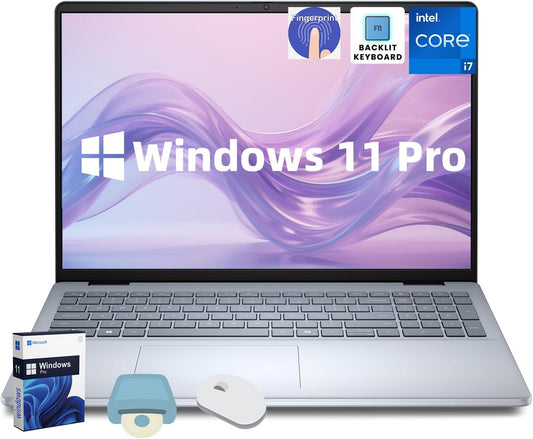 Dell Inspiron 16 Business Laptop - 16'' Touchscreen FHD+ Dsiaplay, Intel 10-Core 7 150U(Up to 5.4GHz) Express Charge, Backlit Keyboard, Windows 11 pro, Fingerprint (32GB RAM | 1TB SSD
