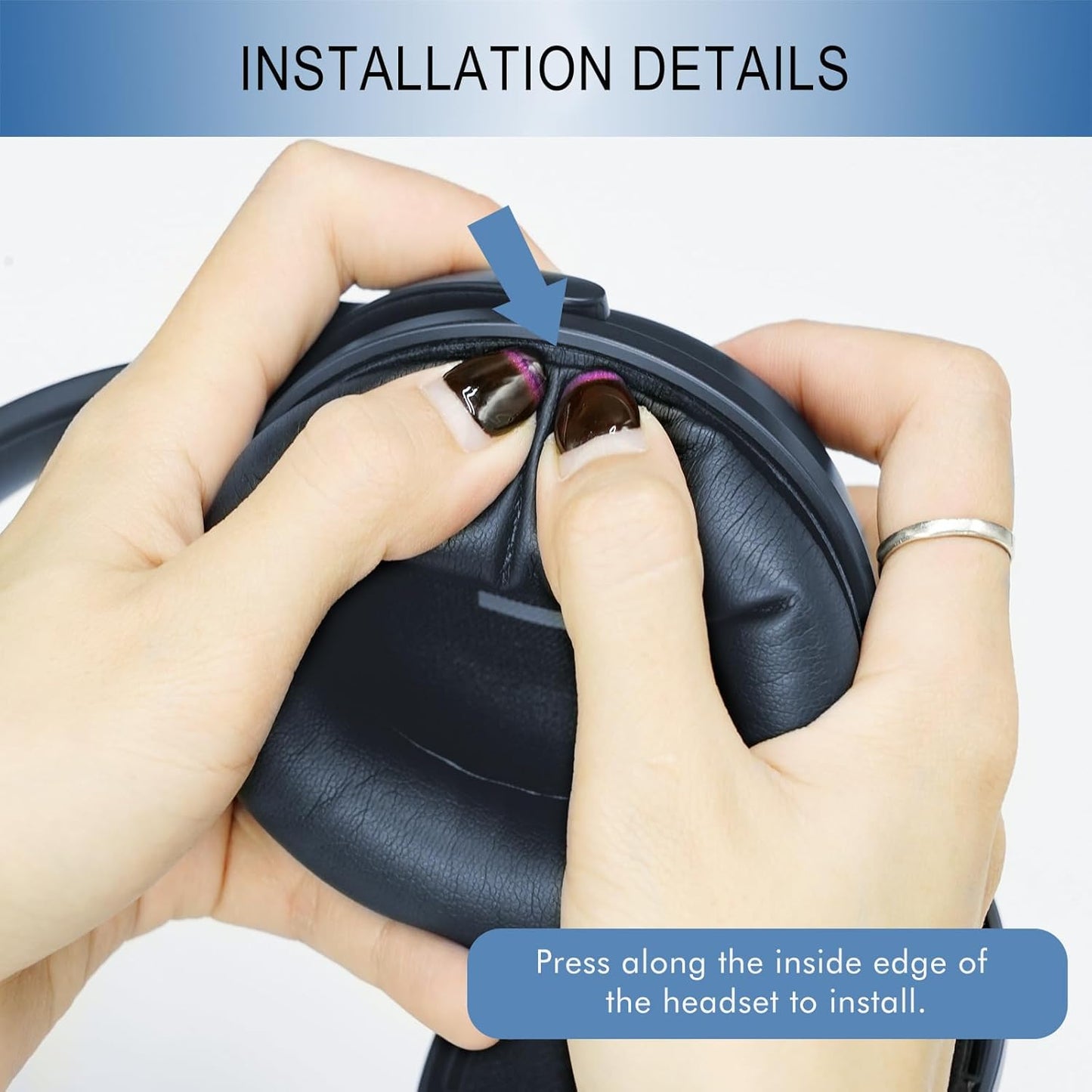 GEVO Replacement Ear Pads for Bose QC45, Ear Cushions for Bose QuietComfort 45 (QC45) & Quiet Comfort SE (QC SE) Headphones, Earpads with Softer Leather Noise Isolation Foam (Blue)