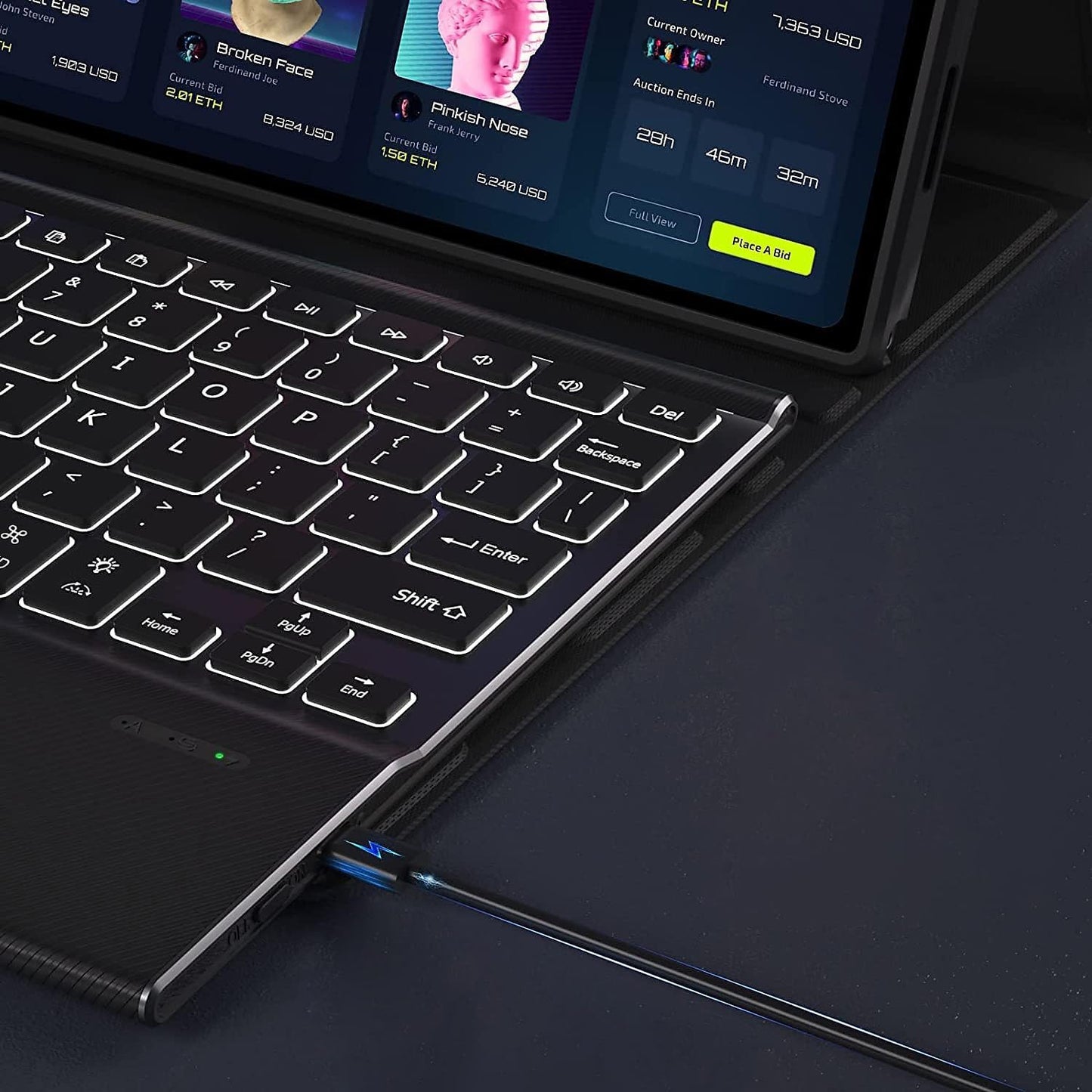 Sahara - Navigate Series Keyboard Case with Track Pad for iPad Pro (M4) 11" 2024, Black, (TB00402)