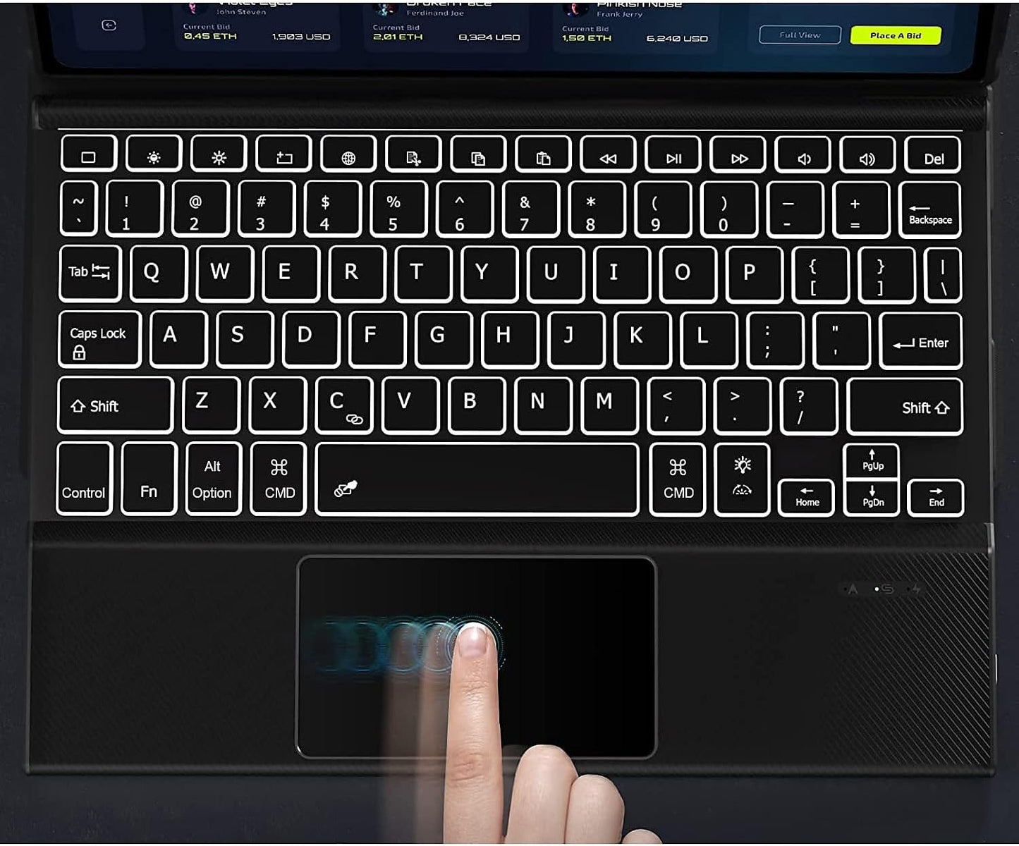 Sahara - Navigate Series Keyboard Case with Track Pad for iPad Pro (M4) 13" 2024, Black, (TB00388)