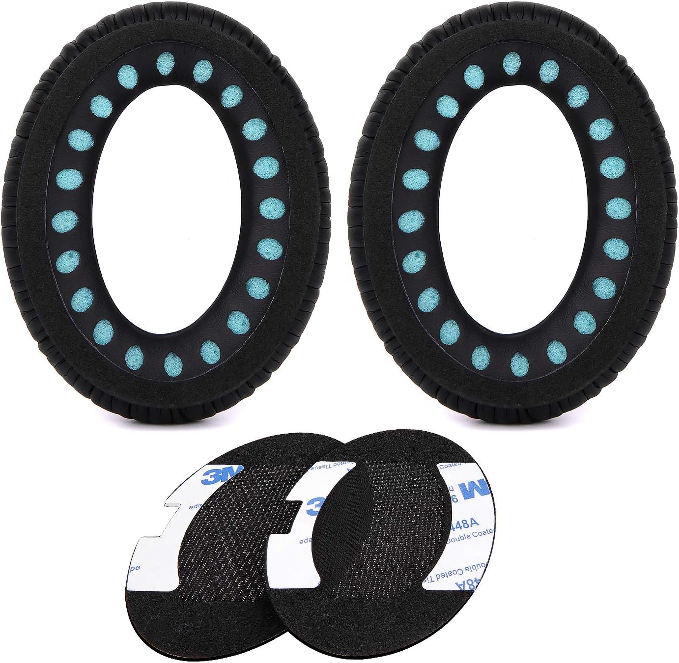 QC15 Replacement Ear Pads Kit, Ear Cushion for Bose QuietComfort 2, Quiet Comfort 15, QC 25, QuietComfort 35, Ae2, Ae2i, Ae2w, Sound True, Sound Link (Around-Ear Only) Headphones – Black