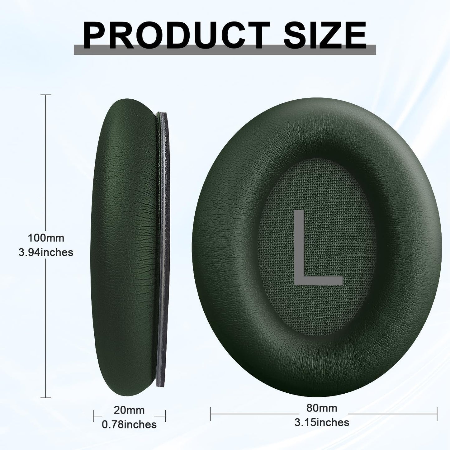 Replacement Ear Pads for Bose QuietComfort 45 (QC45)/QuietComfort SE (QC SE)/Quiet Comfort Headphones, Ear Cushions, Headset Earpads, Ear Cups Cover with Soft Protein Leather (Cypress Green)