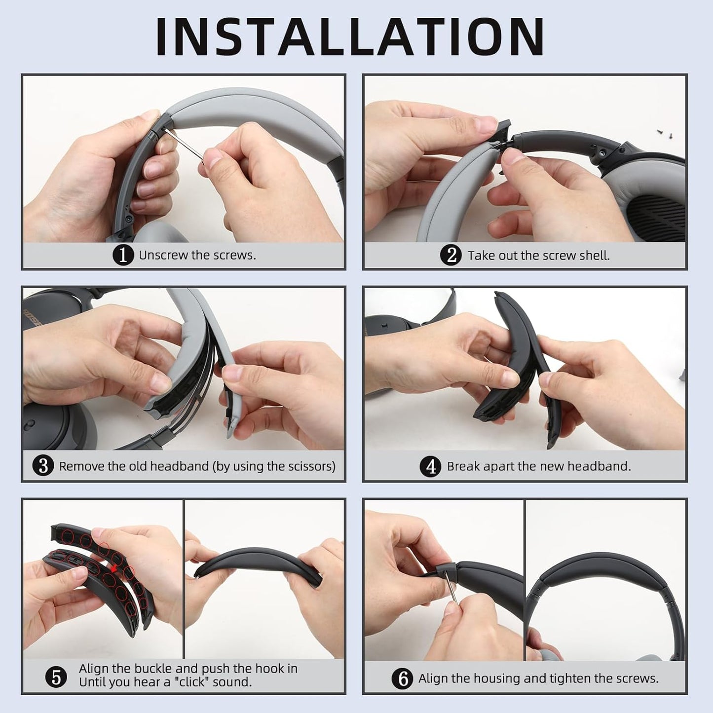 Protein Leather Ear Pads for Bose QuietComfort QC35 QC45 Headband Cushion Cover Replacement Kits with Protein Leather& Memory Foam (Cypress Green)