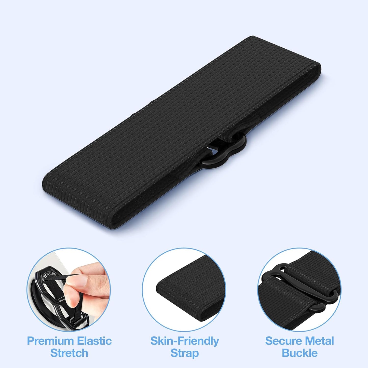 RESPECTED-BRO-3-PCS-Elastic-Strap for Magnetic Phone Grip Stand with Finger Strap, 4-in-1 Magnetic Ring Holder, Kickstand and Elastic Strap for Smartphones (Rose Gold)