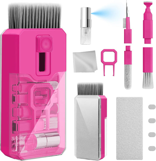 Ordilend Keyboard Cleaner Laptop Cleaning Kit, Car Accessories for Women Interior, Desk Accessories Office Supplies for Women, Patented Camera Cleaning Kits, HotPink
