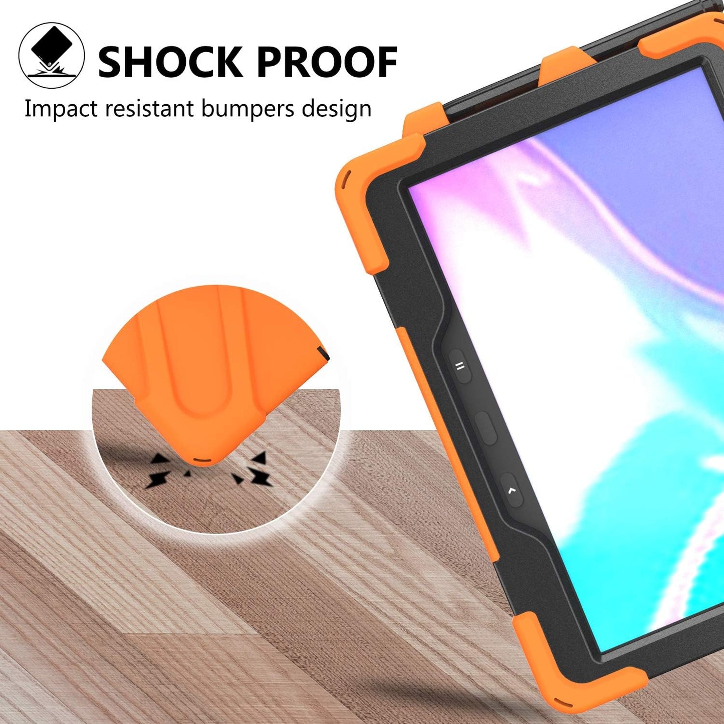 Rantice Case for Samsung Galaxy Tab Active5 PRO /Active4PRO /Active PRO 10.1, Shockproof Drop Protection Case with 360 Stand, Hand Strap & Shoulder Strap for SM-X350/X356B/T540/T547/T630/T638(Orange)