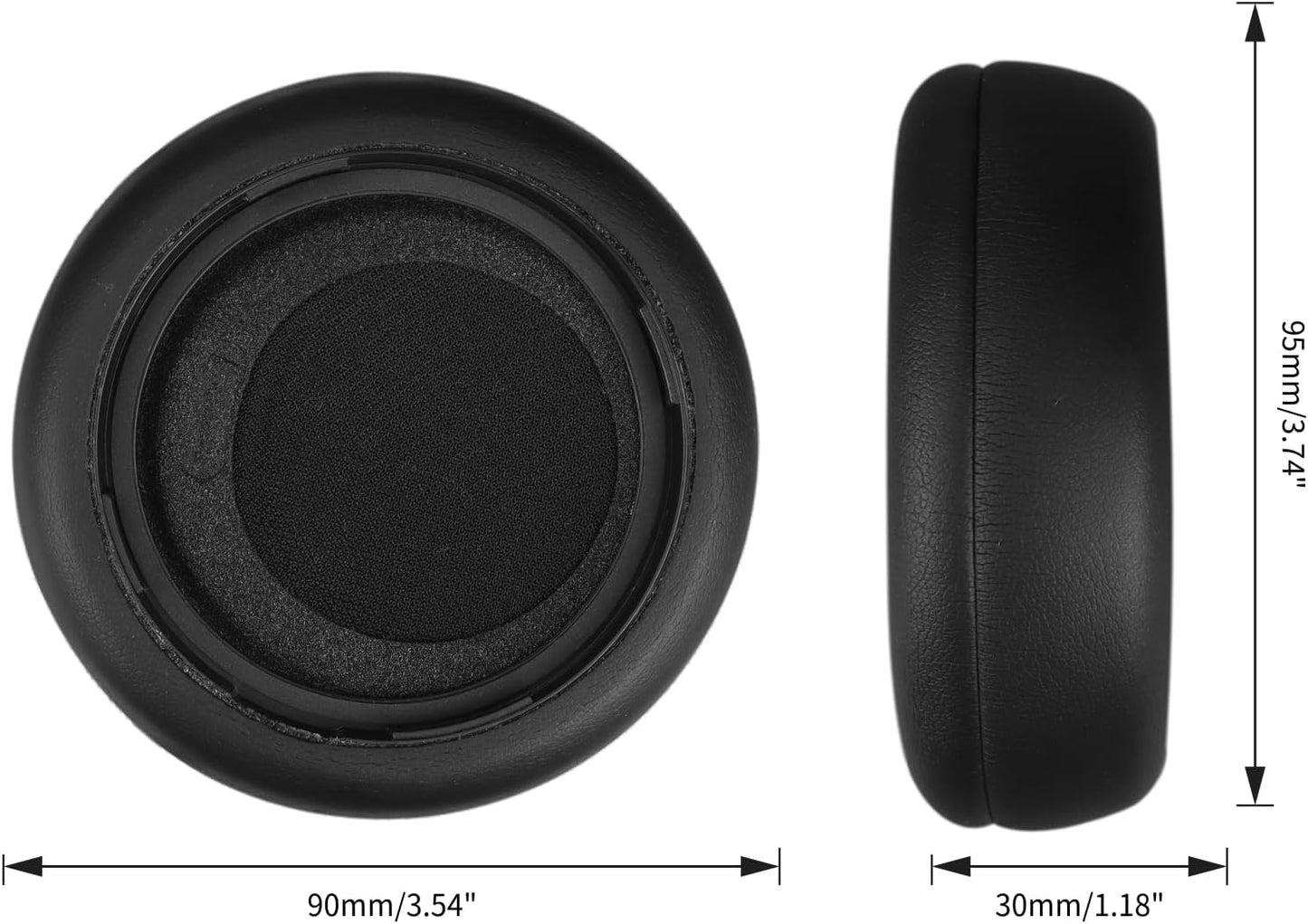 Replacement Earpads for Microsoft Surface Headphones 1 2 Wireless Noise Cancellation Headsets,Ear Pads Cushions with High-Density Noise Isolation Foam,Soft Protein Leather-Black