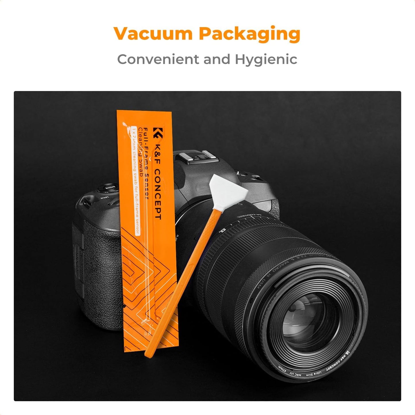 K&F Concept 6 Pack Full-Frame Sensors Cleaning Swabs, DSLR SLR Digital Camera Dry CCD CMOS Clean Swabs Compatible with Nikon Sony Canon DSLR Camera Sensor, 24mm x 20mm