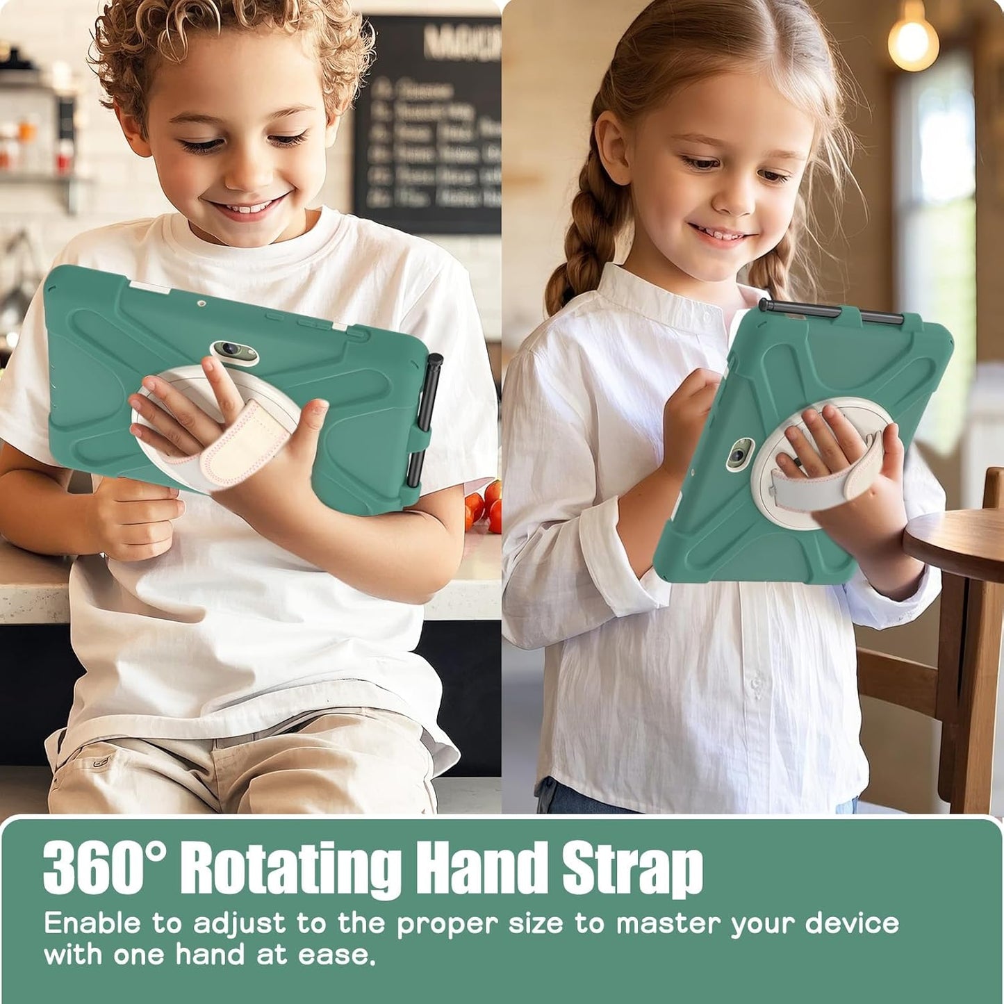 rantice Compatible with Samsung Galaxy TAB Active PRO 10.1 inch/Tab Active4 PRO Case, Heavy Duty Rugged Shockproof Drop Protection Case, Hand Strap&Shoulder Strap for SM-T540/T547/T630/T638 (Green)