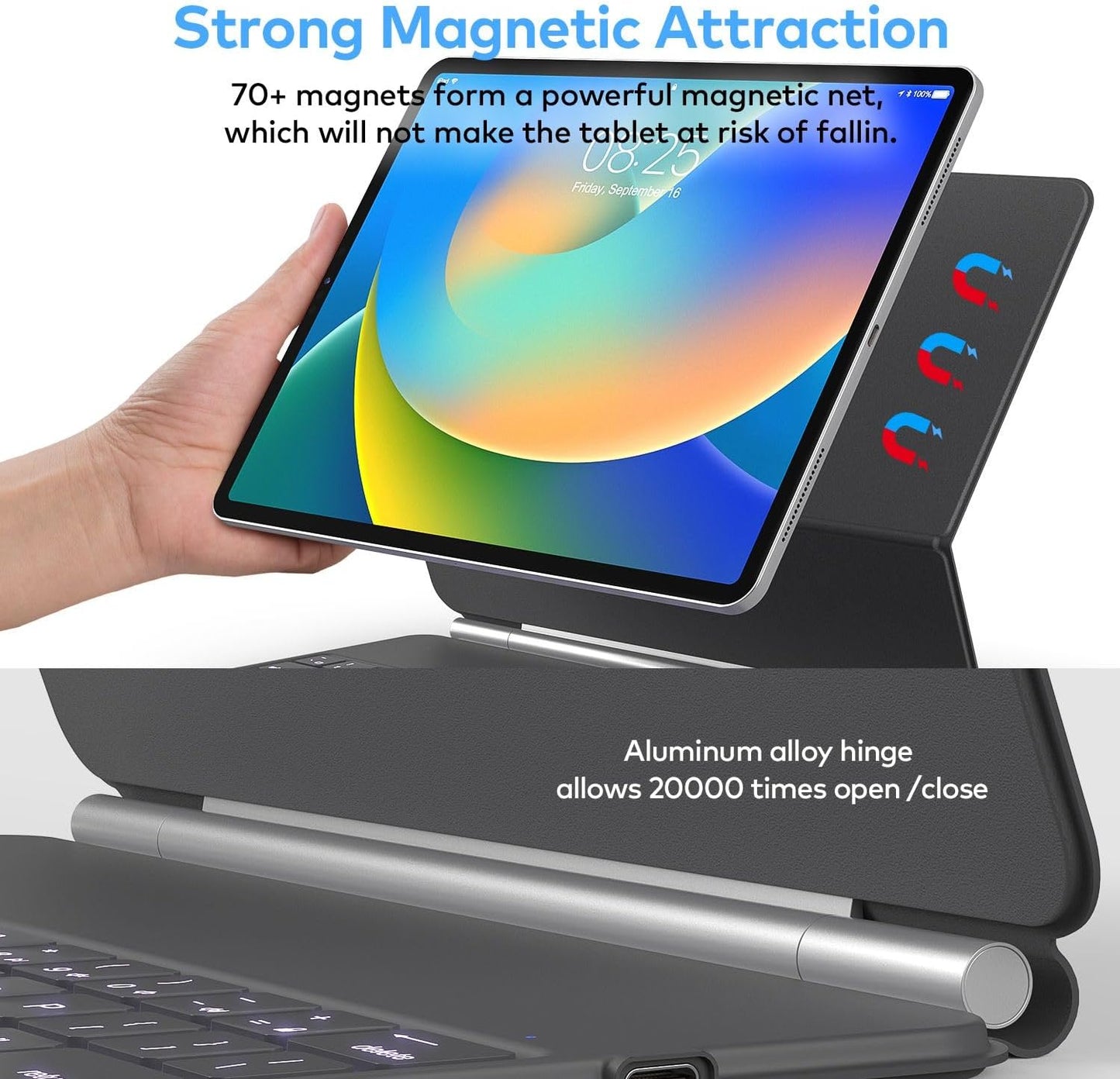 Keyboard Case for iPad Air 11-inch (M3 2025 / M2 2024) & iPad Pro 11 inch(1st/2nd/3rd/4th Generation) – Magic-Style Magnetic Keyboard Case with Multi-Touch Trackpad for 10.9” iPad Air 4th/5th Gen.