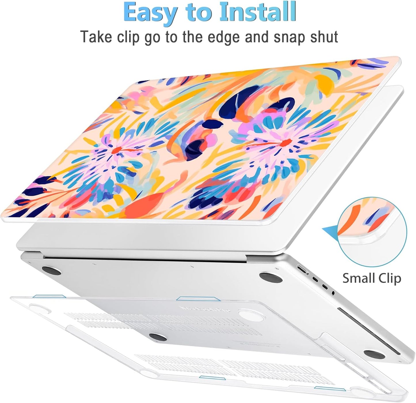 Mektron Case for MacBook Pro 16" M4 A3403 A3186 M3 A2991 M2 A2780 M1 A2485 (2021/2023/2024) Pro/Max with Touch ID, Hard Shell Plastic Laptop Cover Keyboard Cover Screen Protector, Abstract Botanical