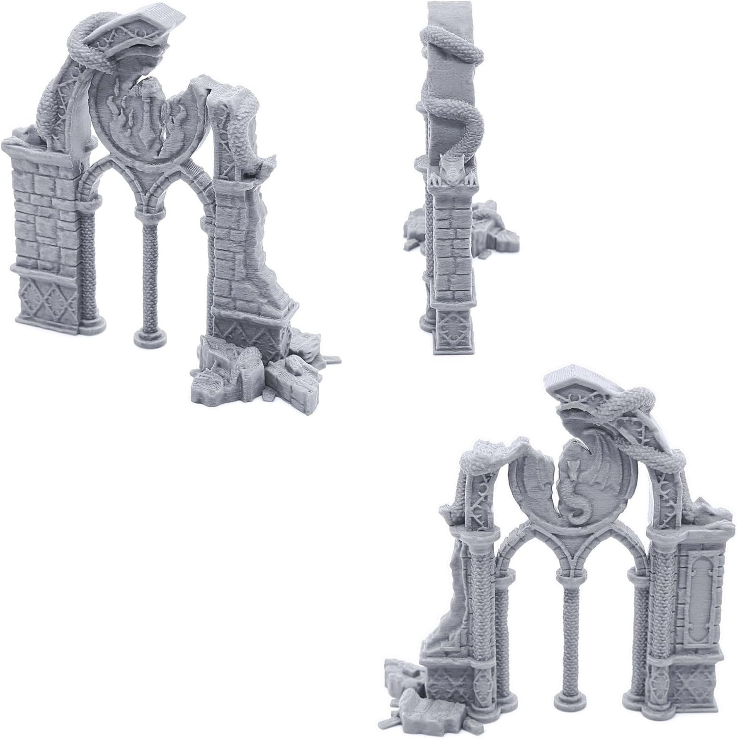 Dragon Archways by Printable Scenery, 3D Printed Tabletop RPG Scenery and Wargame Terrain 28mm Miniatures