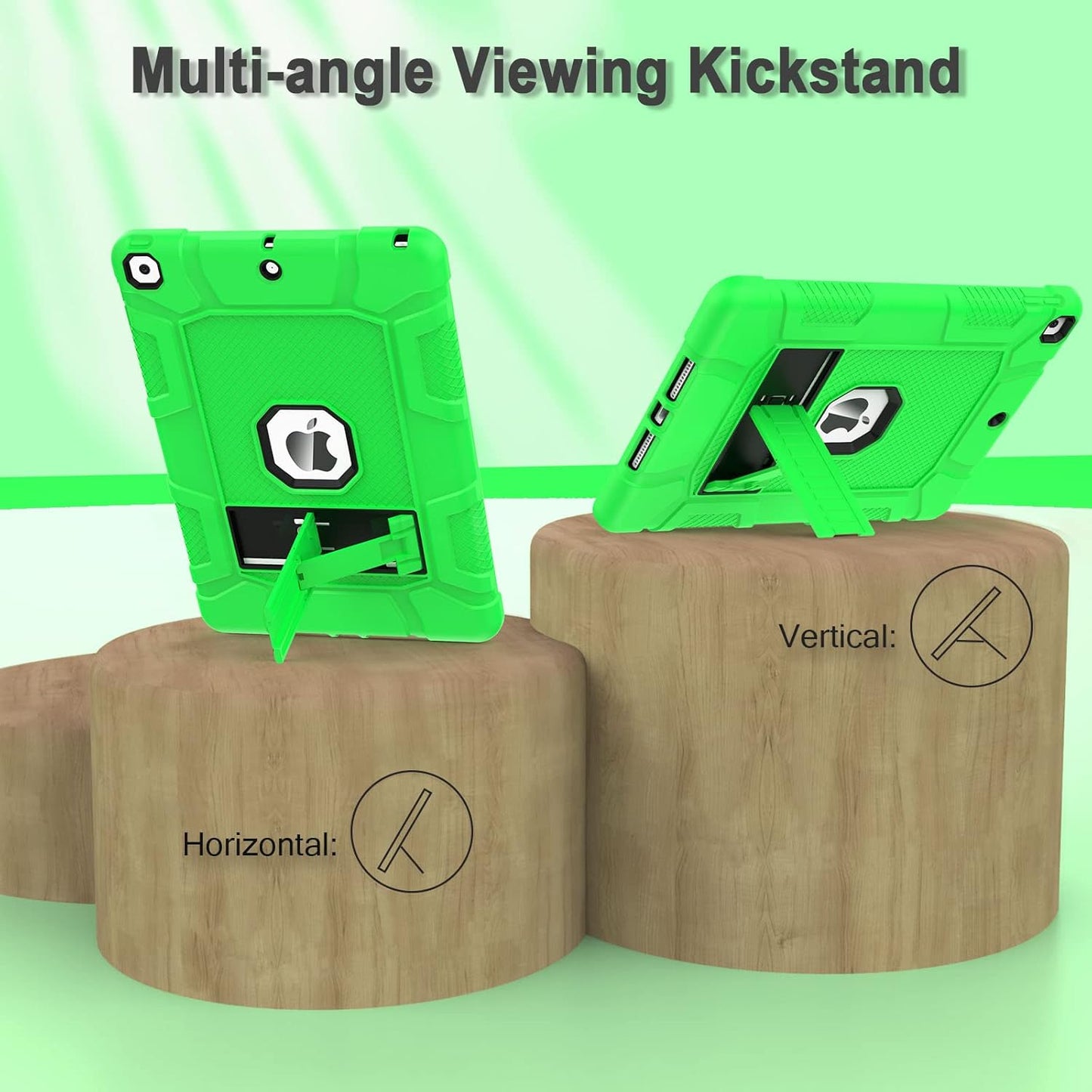 Rantice iPad 9th Generation Case, iPad 8th Generation Case, iPad 7th Generation Case, Hybrid Shockproof Rugged Drop Protection Cover with Kickstand for iPad 10.2'' 2021/2020/2019 Release (Green+Black)