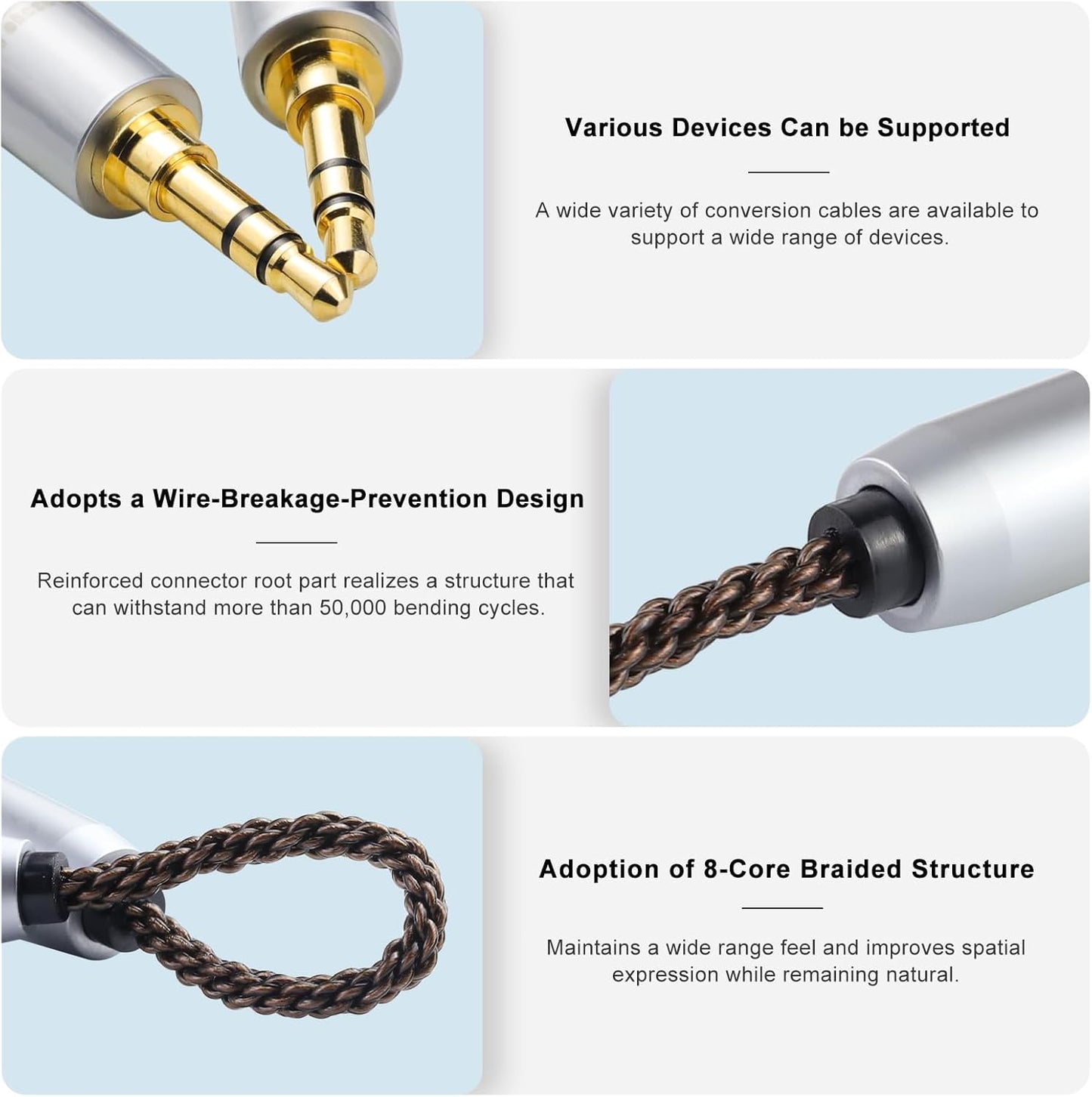okcsc 3.5MM Male to 2.5MM Male Ultra Short Hifil Male to Male AUX Audio Cable OFC Pair Recording Cable Wire-Breakage-Prevention Design Adoption of 8-Core Braided Structure 5.82 inch