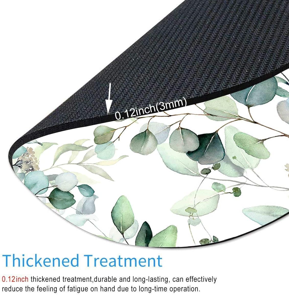 Mouse Pad, Cute Mousepad with Design, Round Grass Leaves Mat, Small Non-Slip Rubber Gaming Pads, Office Home Personalized Pad